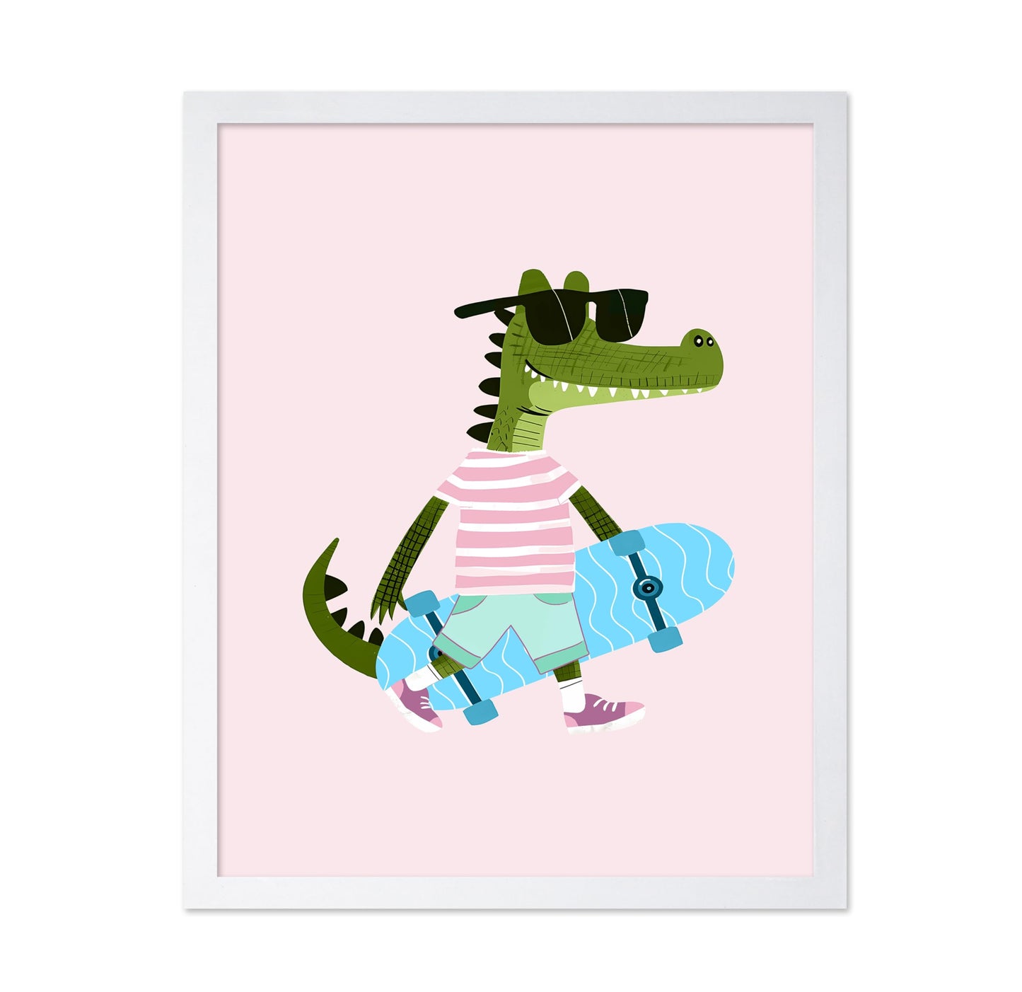 Crocodile with Skateboard
