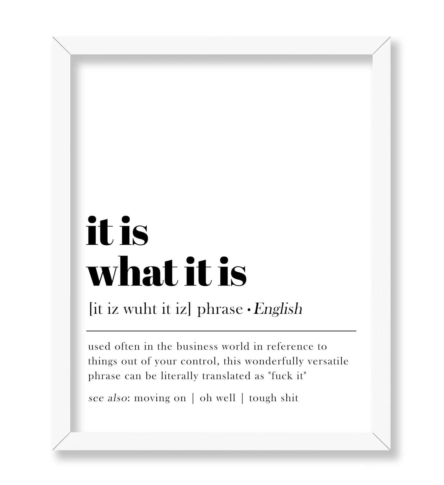 It Is What It Is