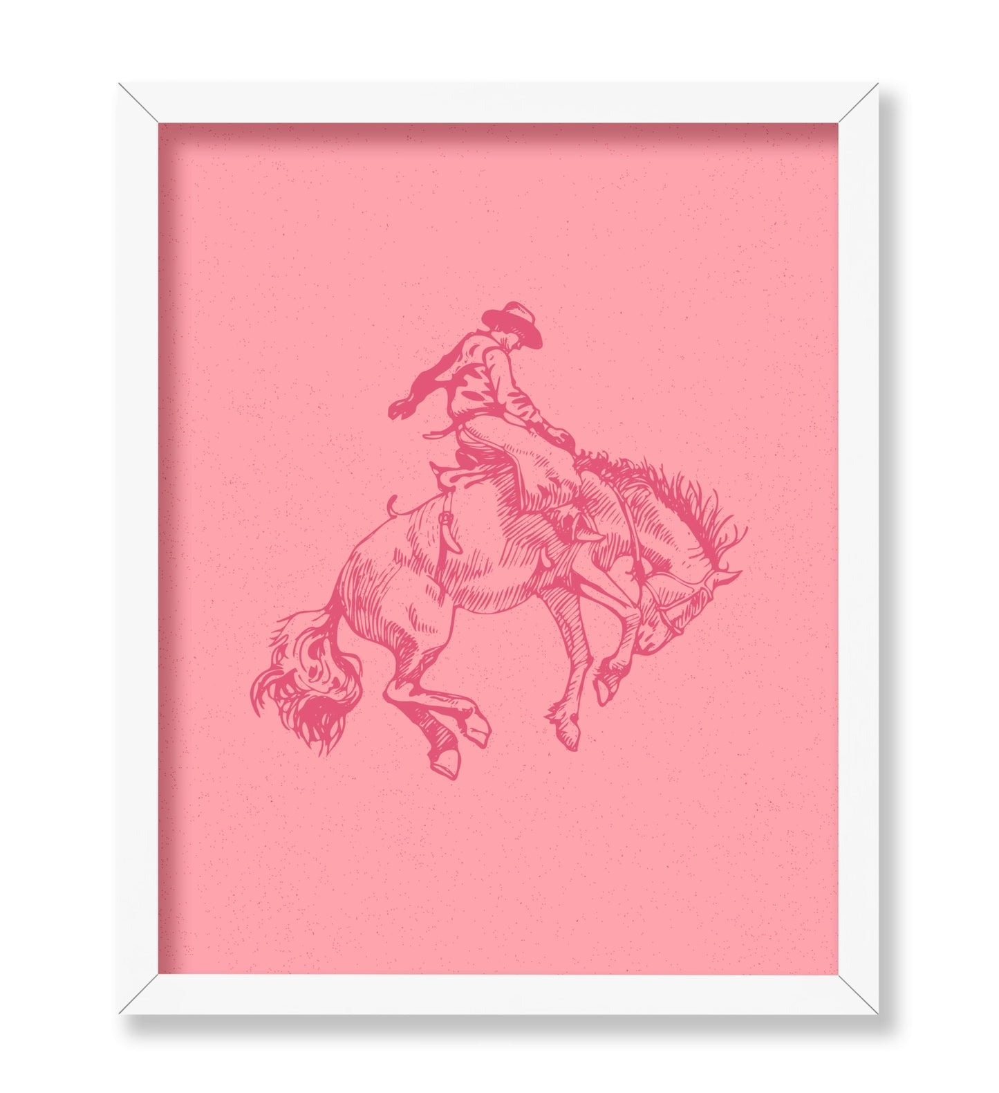 Pink Cowboy Riding A Wild Horse