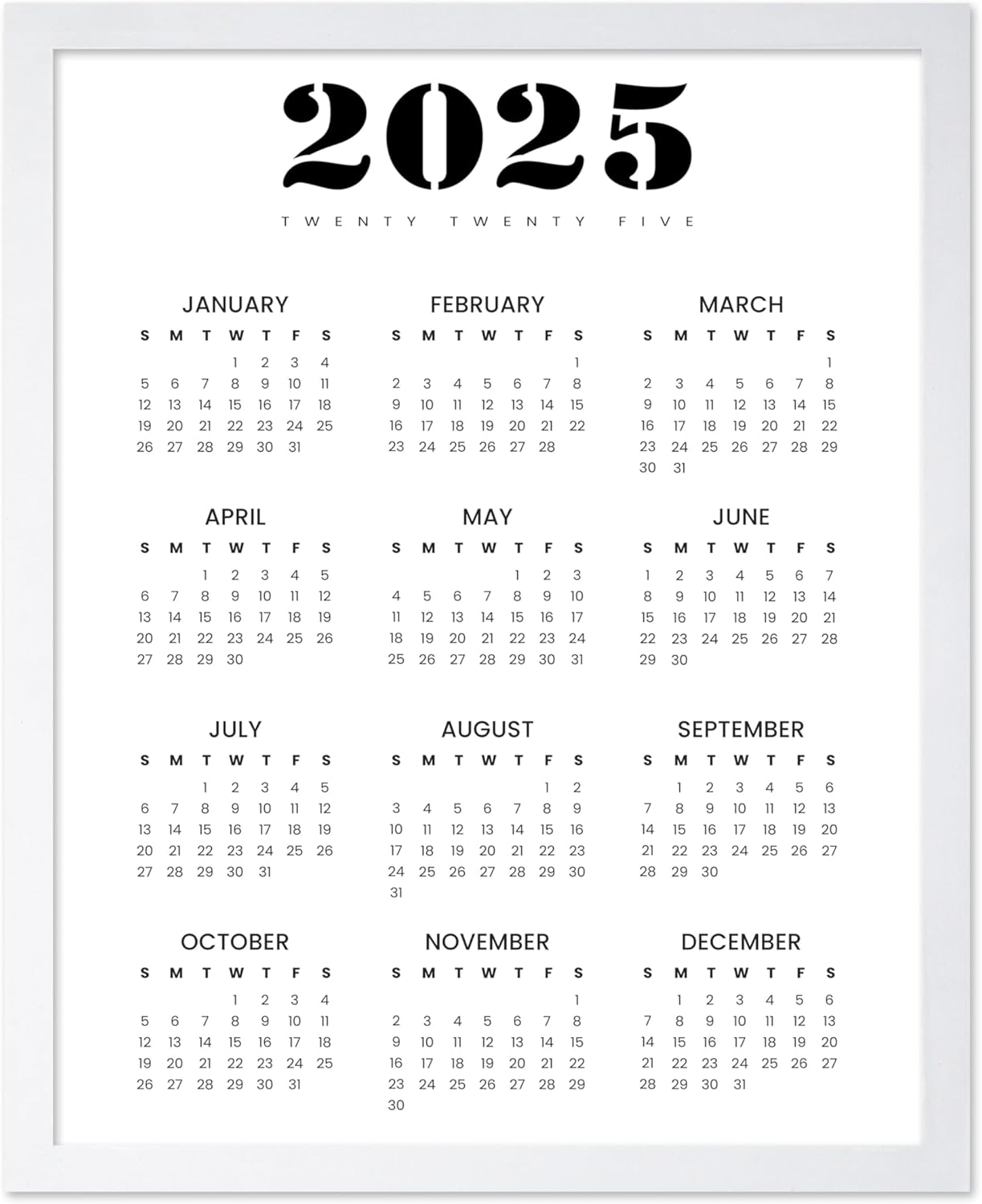 Year 2025 Calendar No1