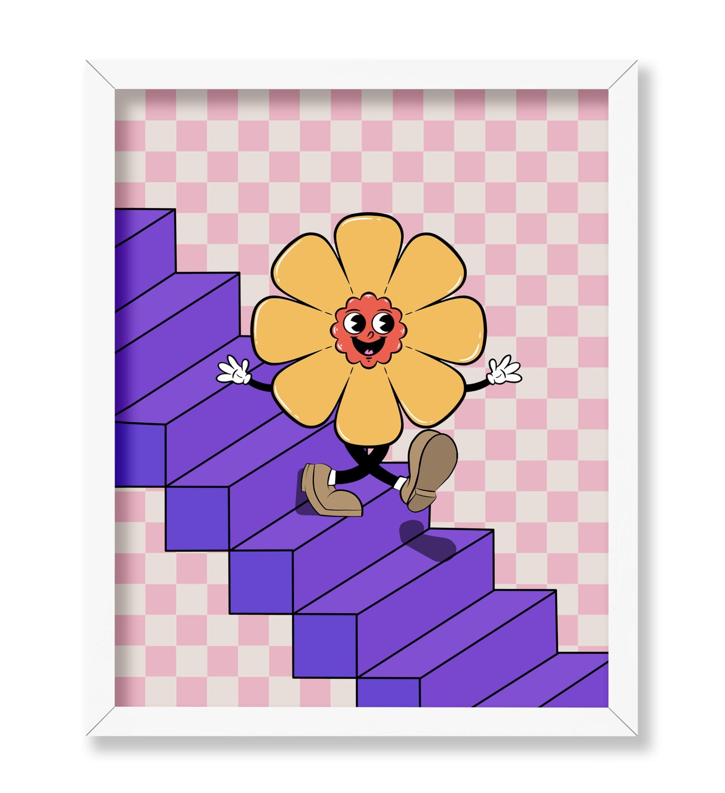Happy Flower on Stairs