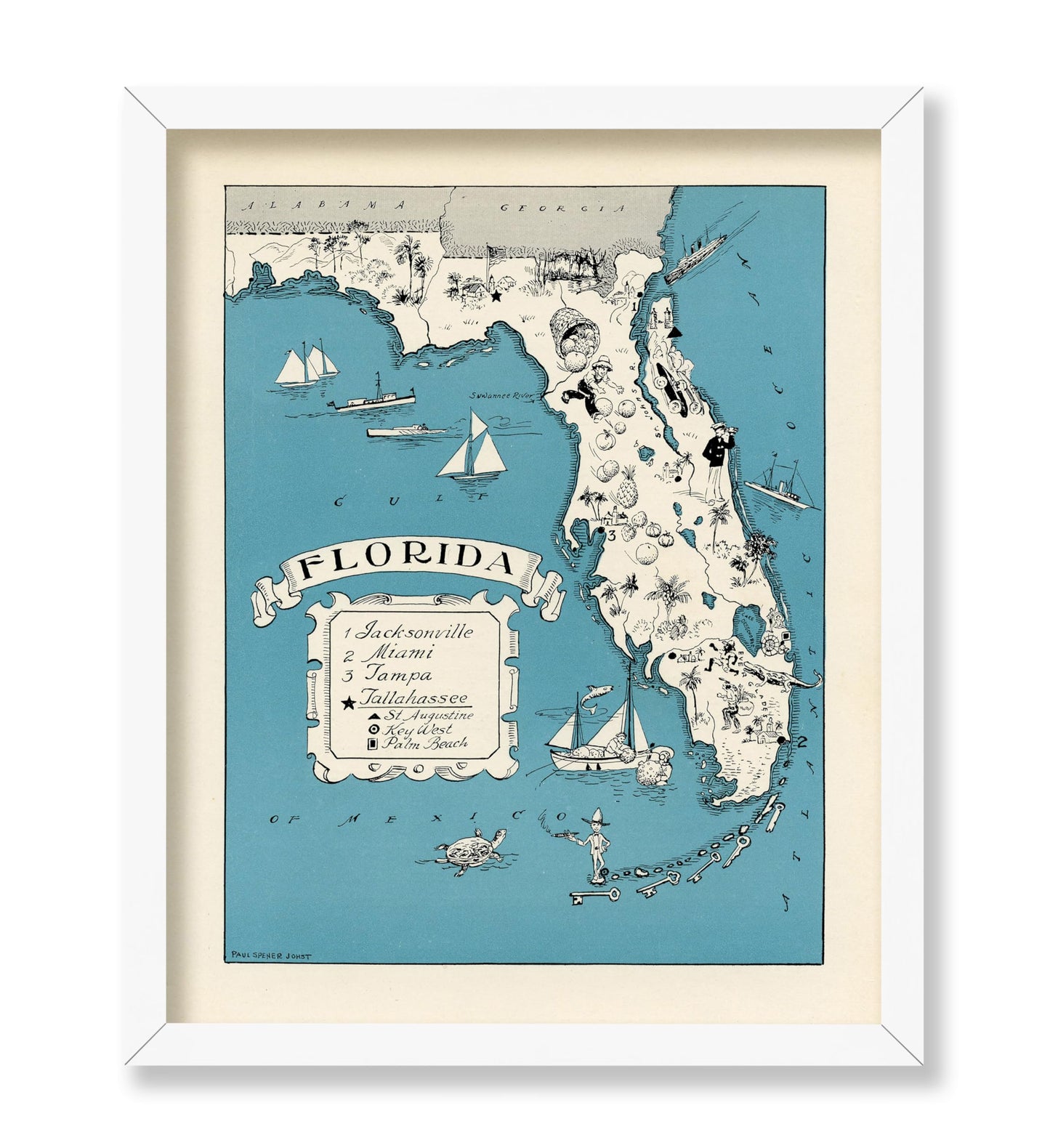 Florida State Pictorial Map