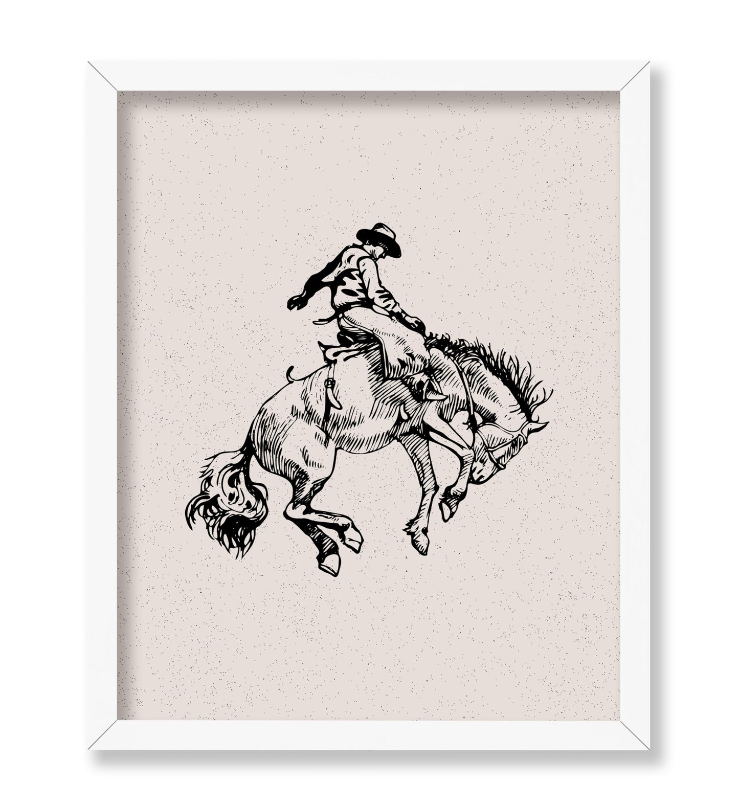 Cowboy Riding A Wild Horse