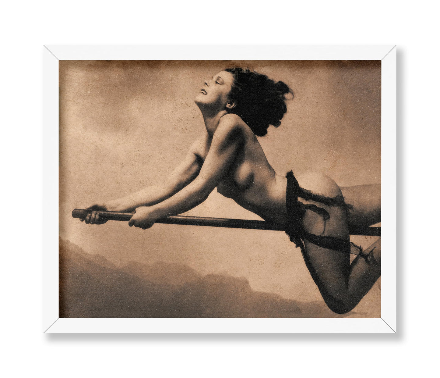 Naked Witch on Broom