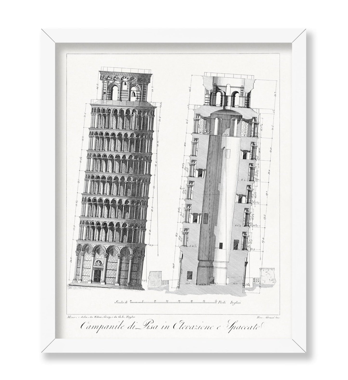 Leaning Tower of Pisa Blueprint