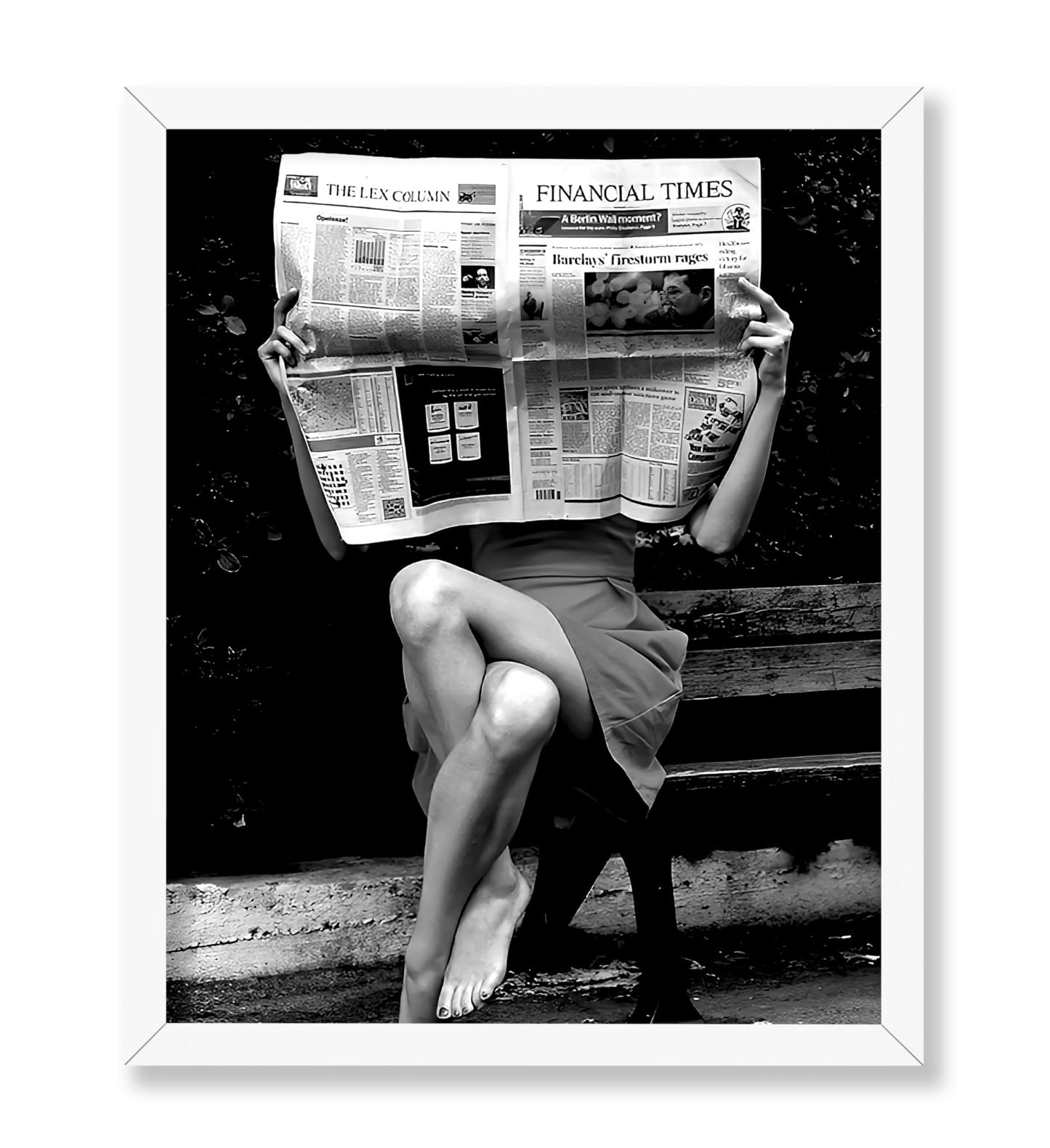 Sexy Woman Reading Newspaper