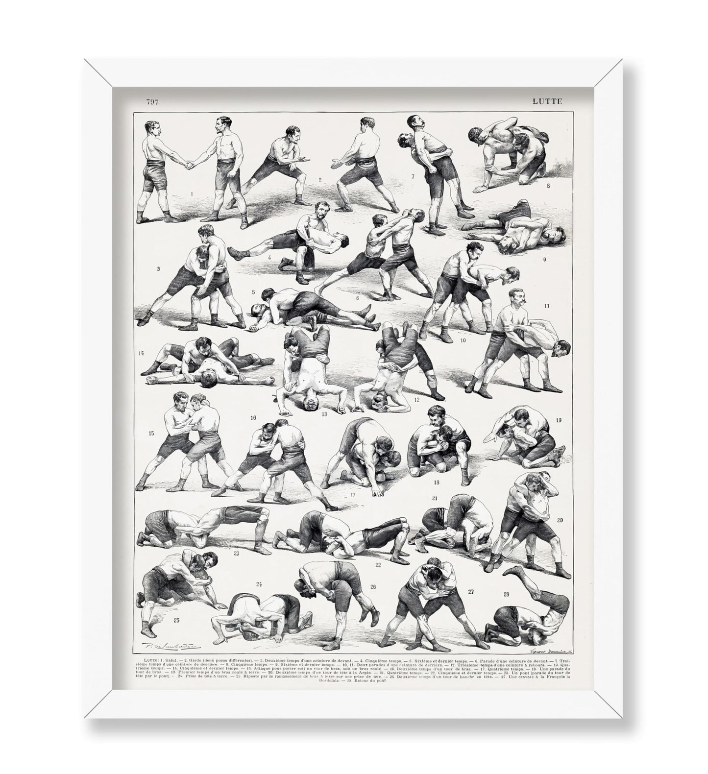 Vintage French Wrestling Illustration