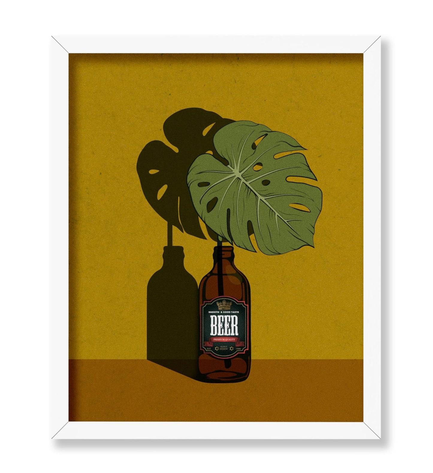 Monstera Plant & Beer