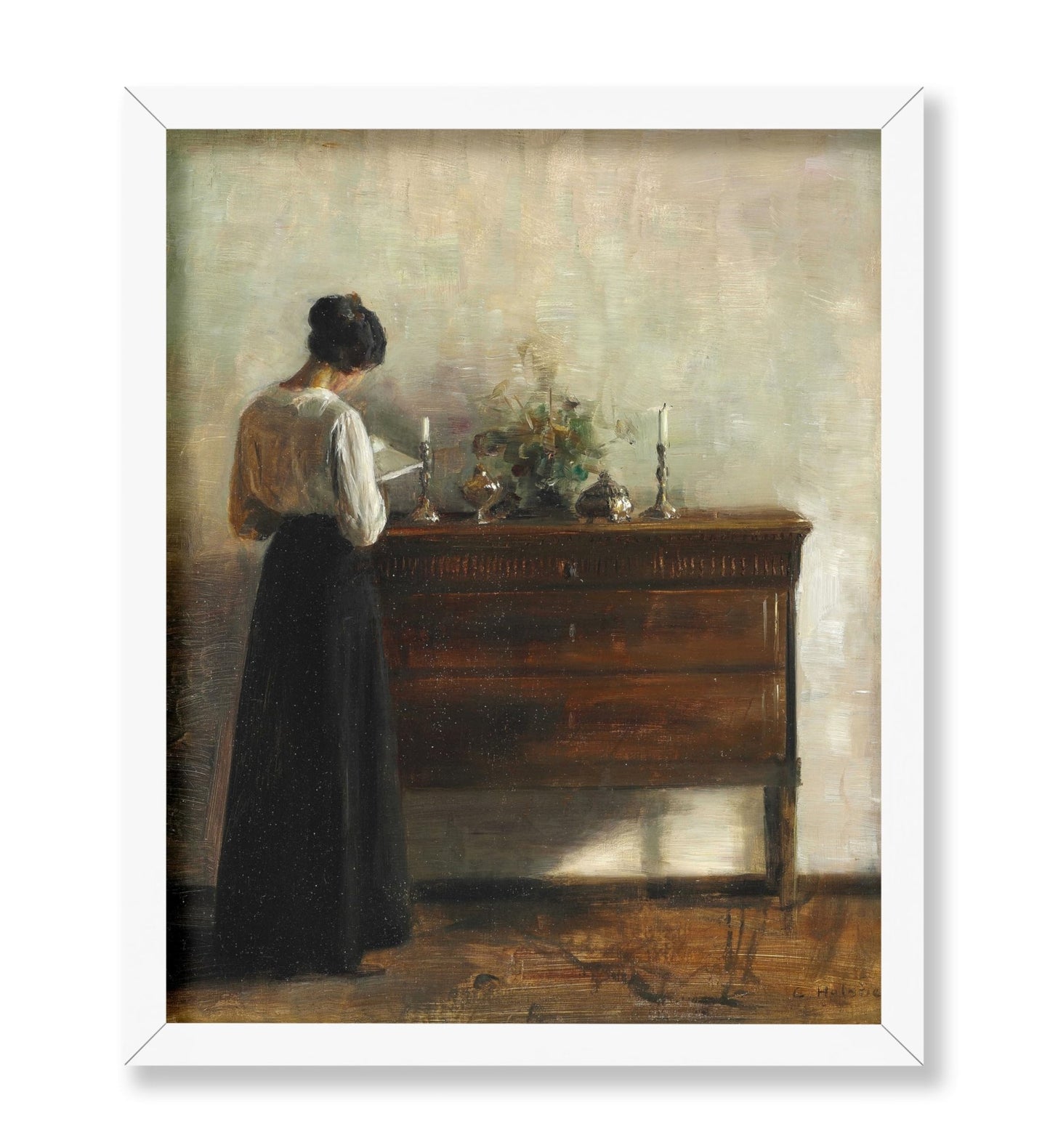Carl Vilhelm Holsoe - Interior with the Artist's Wife
