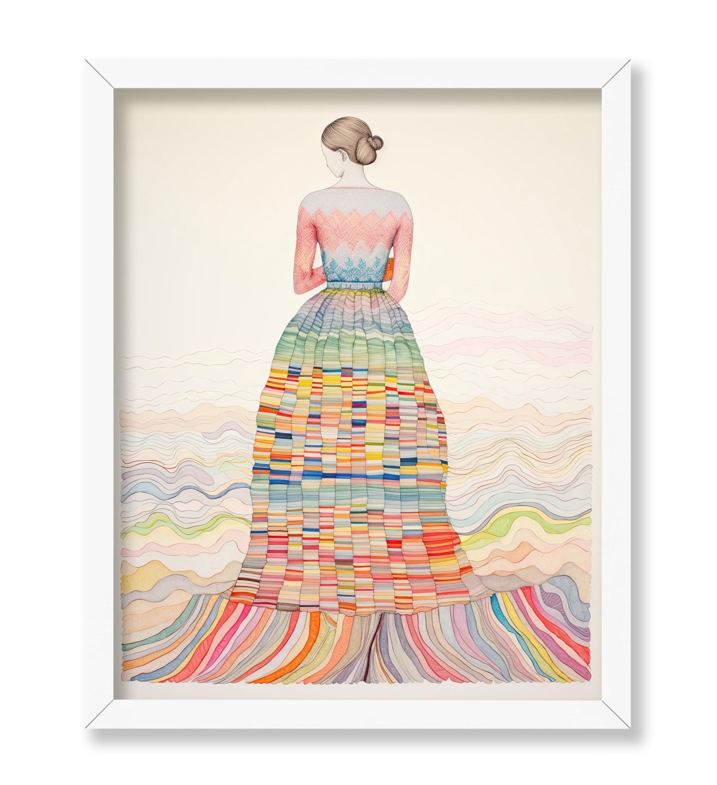 Lady In Rainbow Gown No1