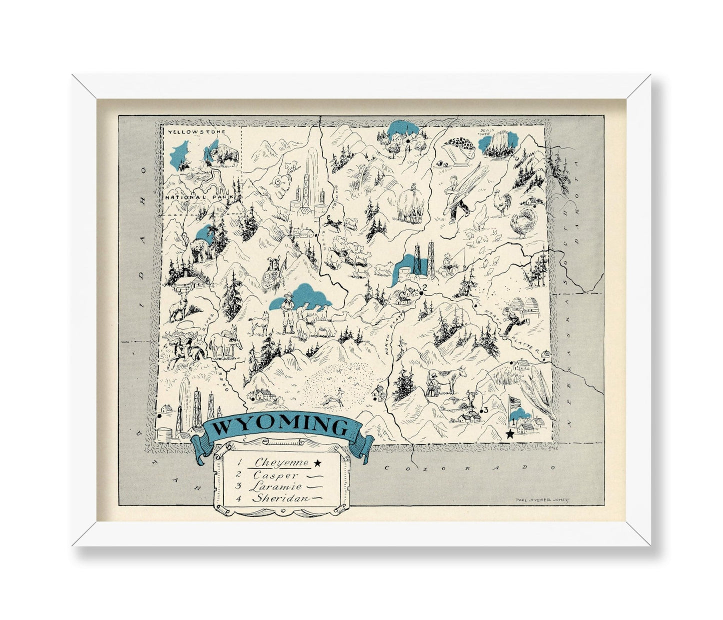 Wyoming Pictorial Map