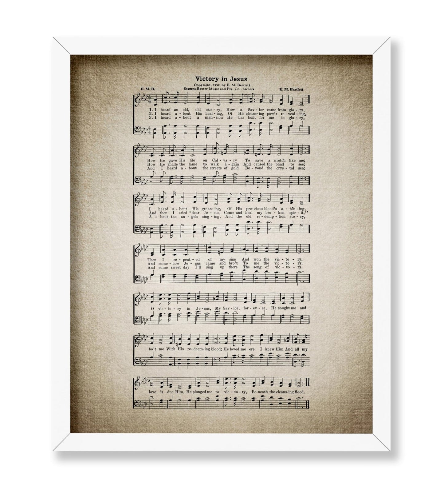 Victory in Jesus Hymnal Sheet