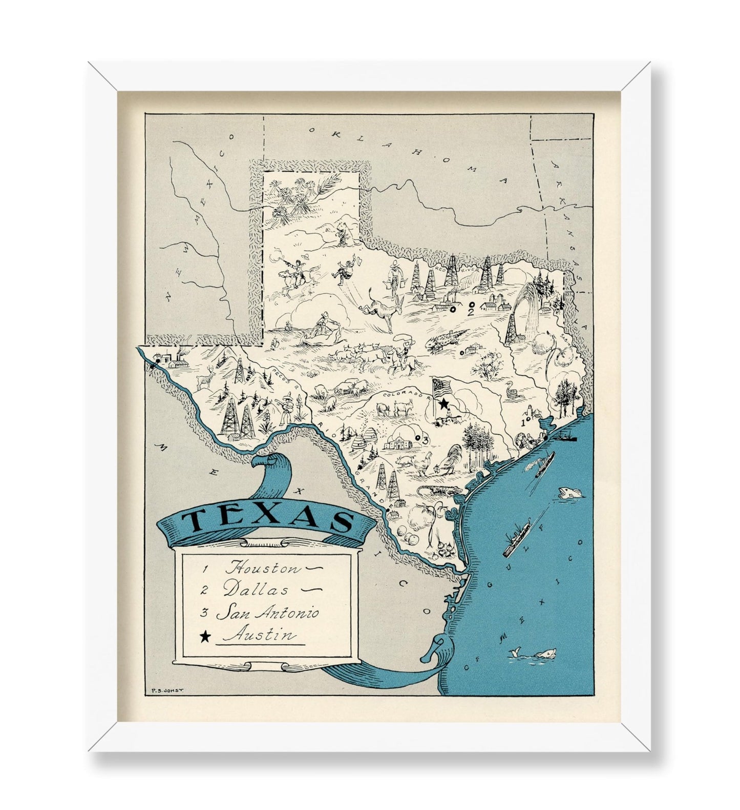 Texas Pictorial Map