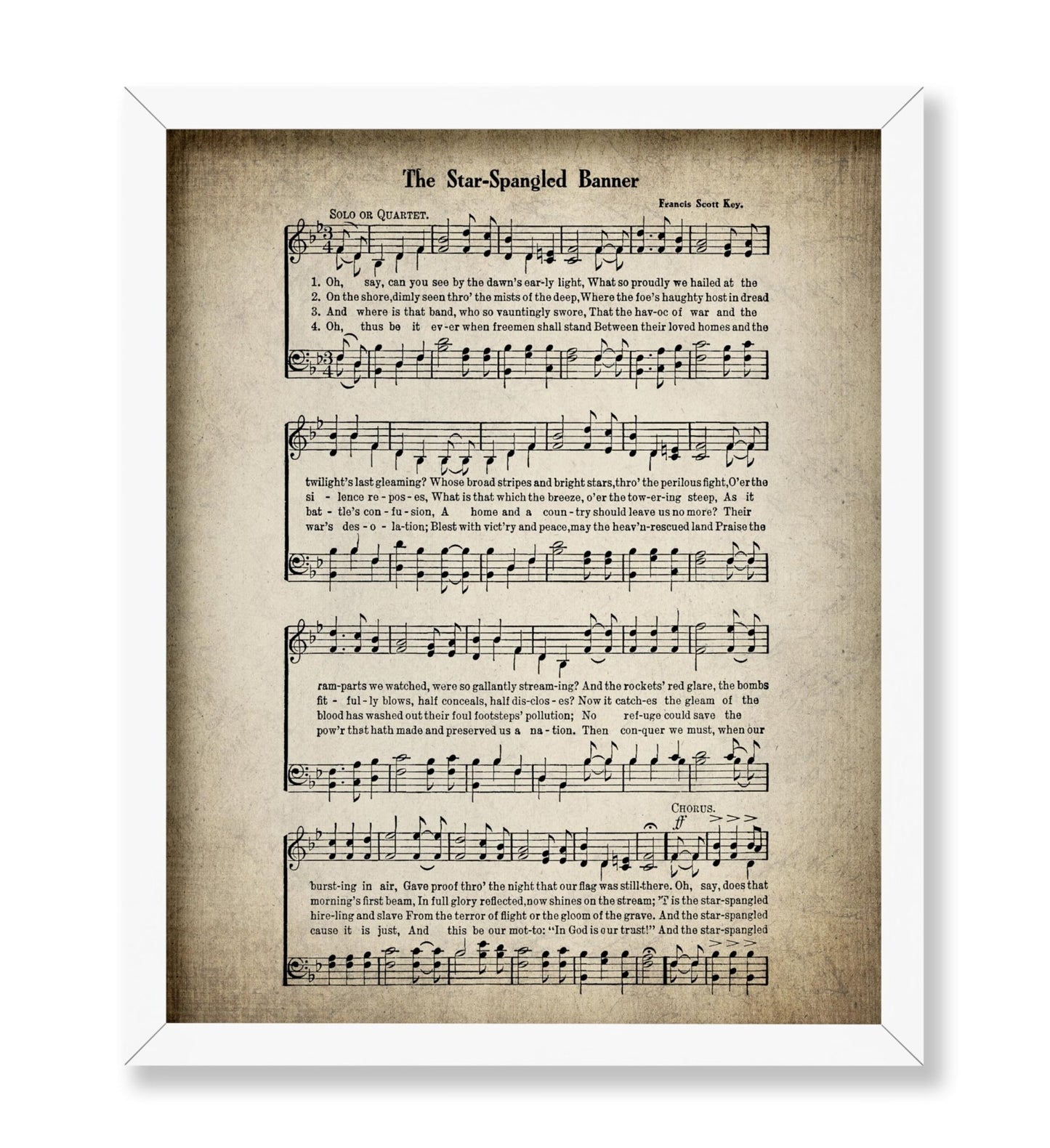 The Star Spangled Banner Hymnal Sheet