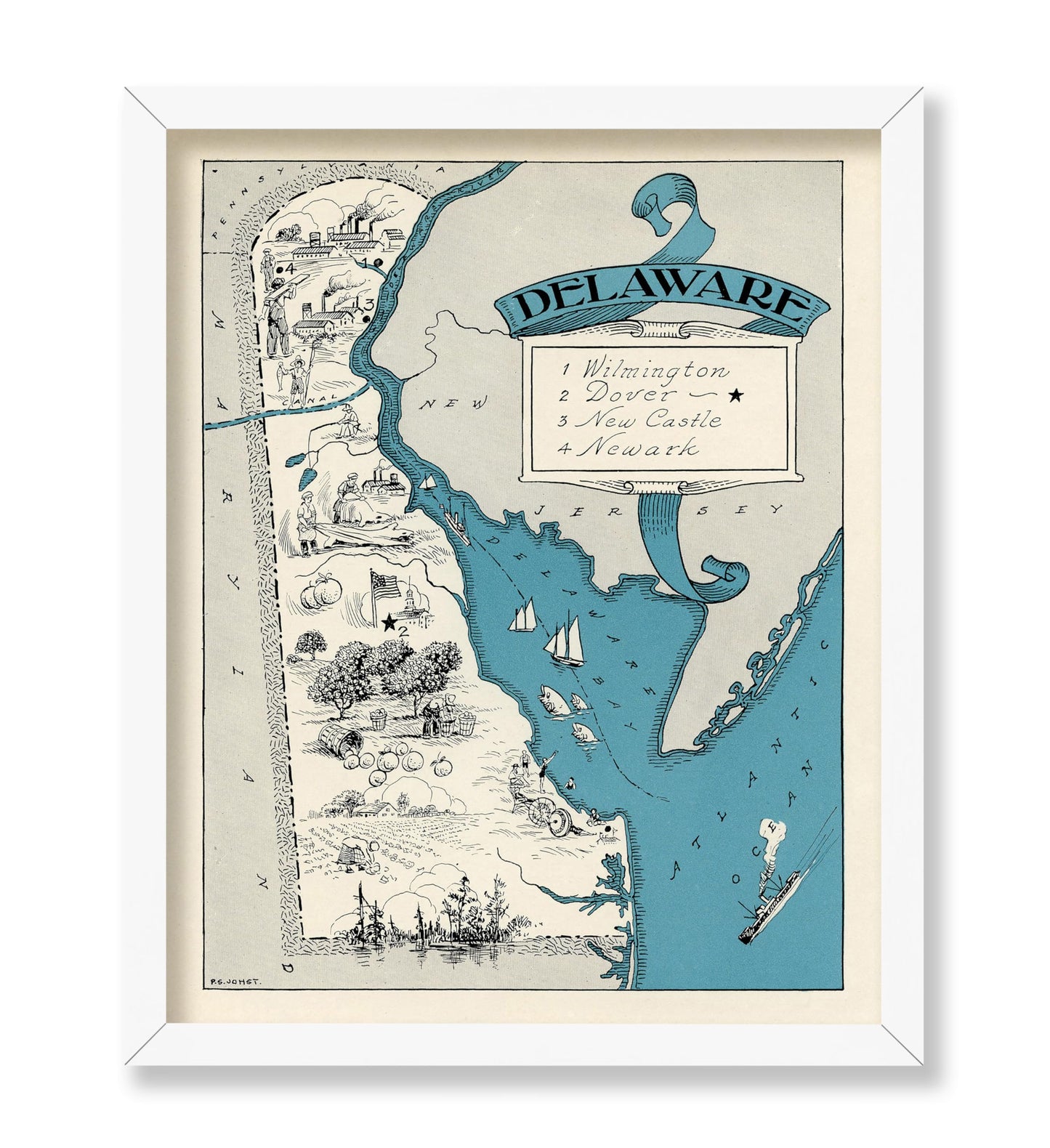 Delaware Pictorial Map