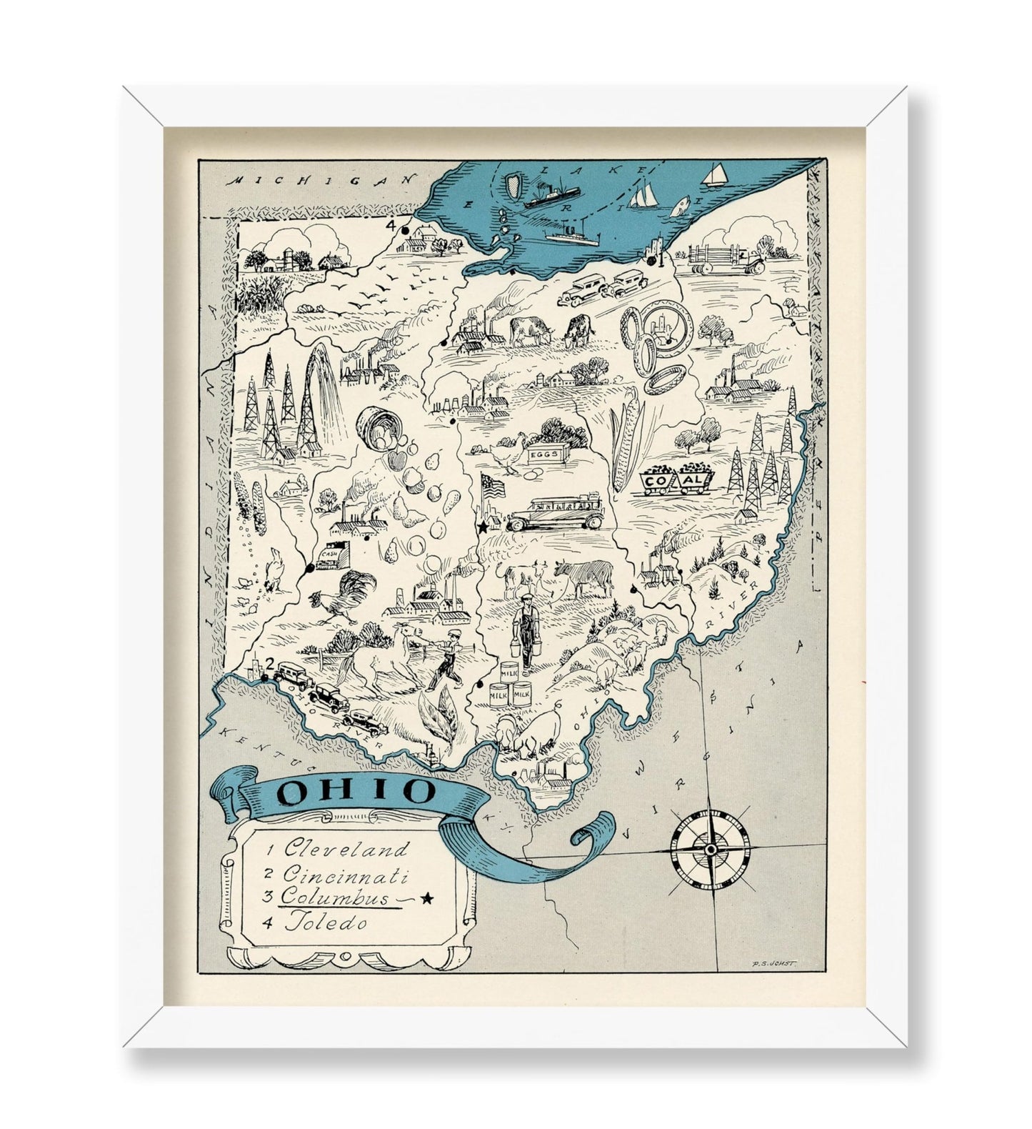Ohio Pictorial Map