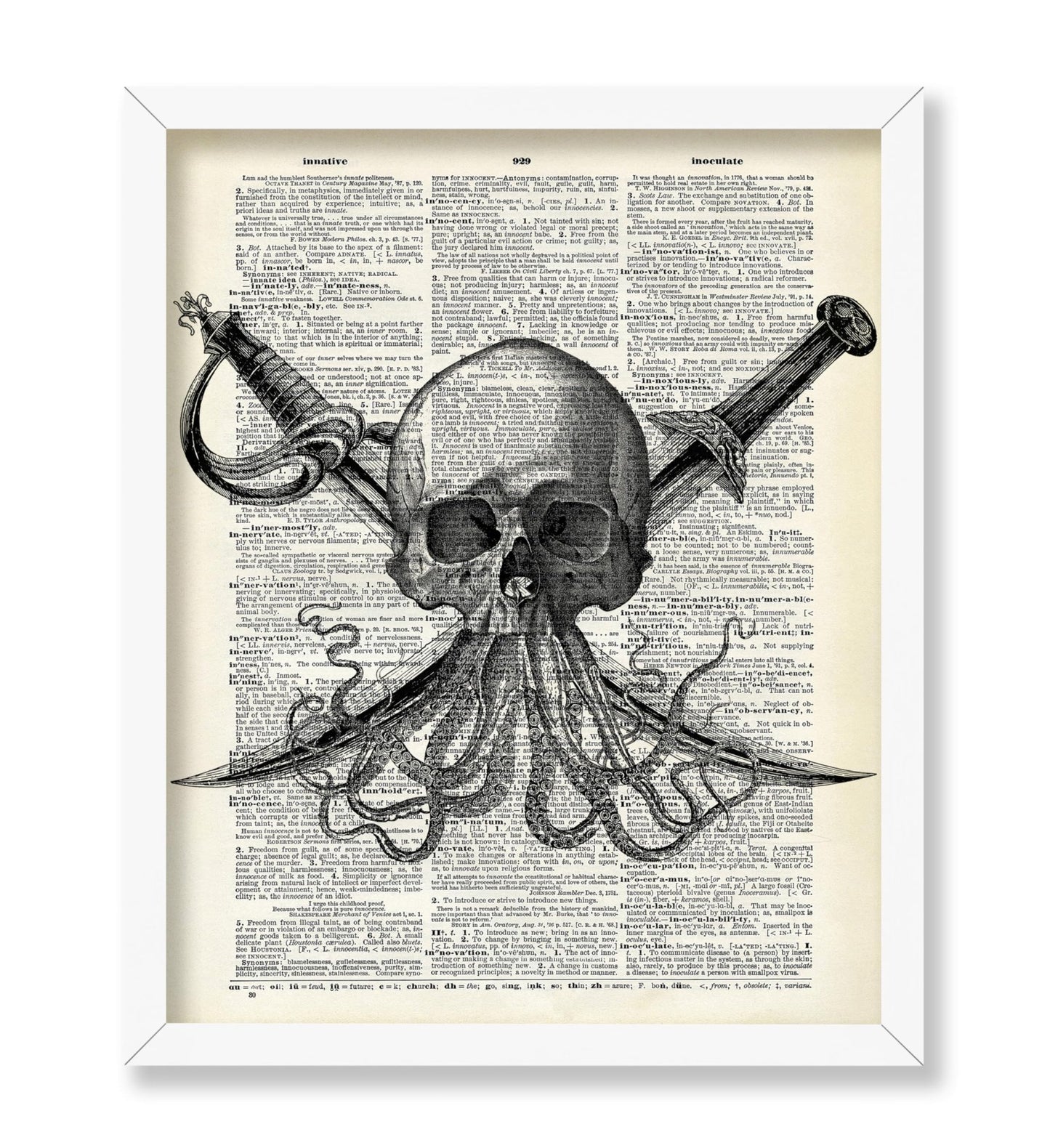 Skull with Tentacles and Swords