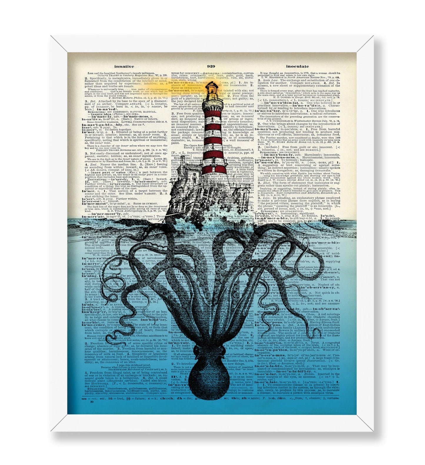 Giant Octopus Under Lighthouse