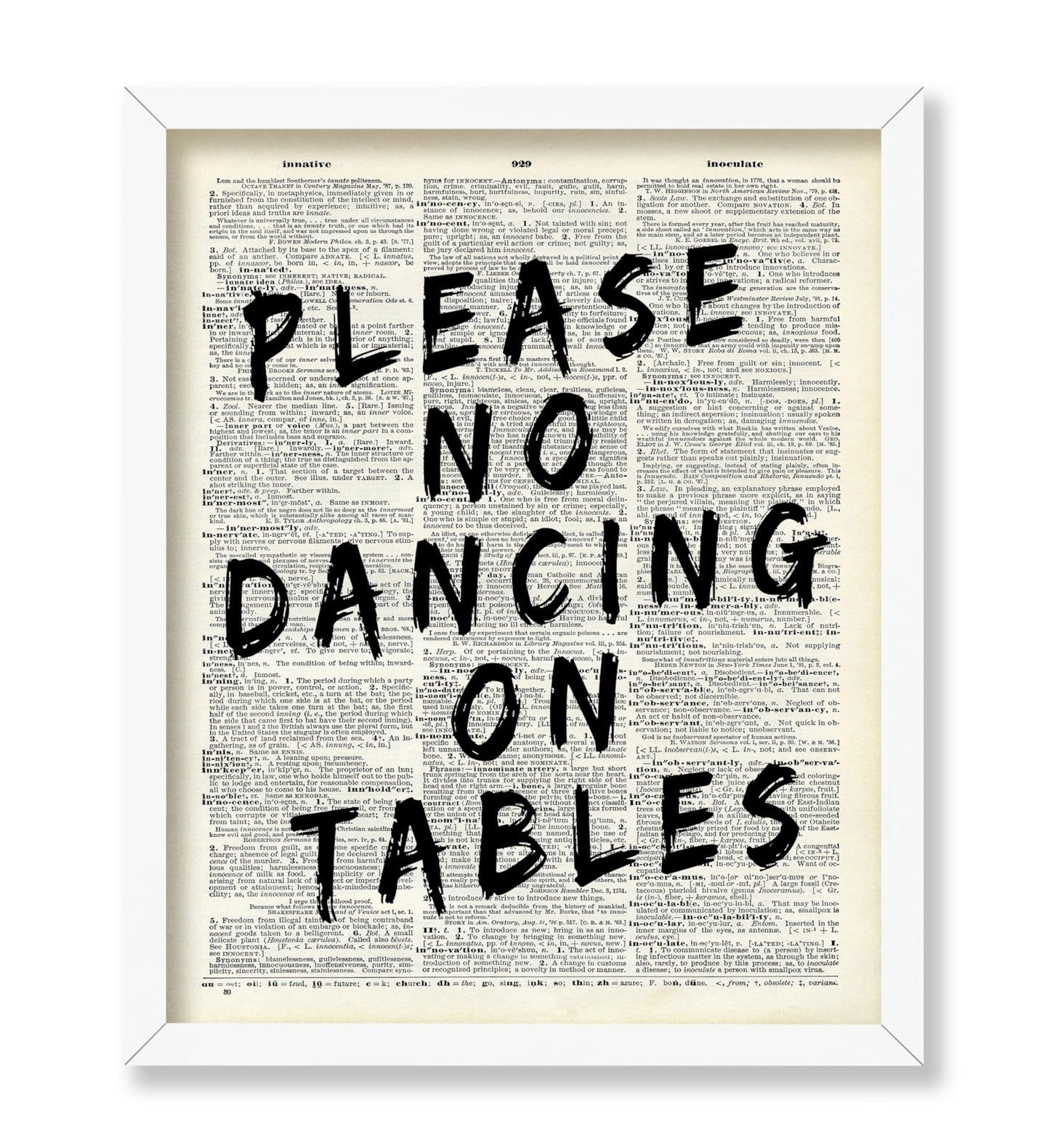 Please No Dancing on Tables