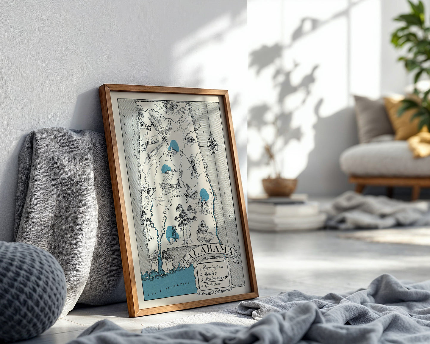 Alabama Pictorial Map