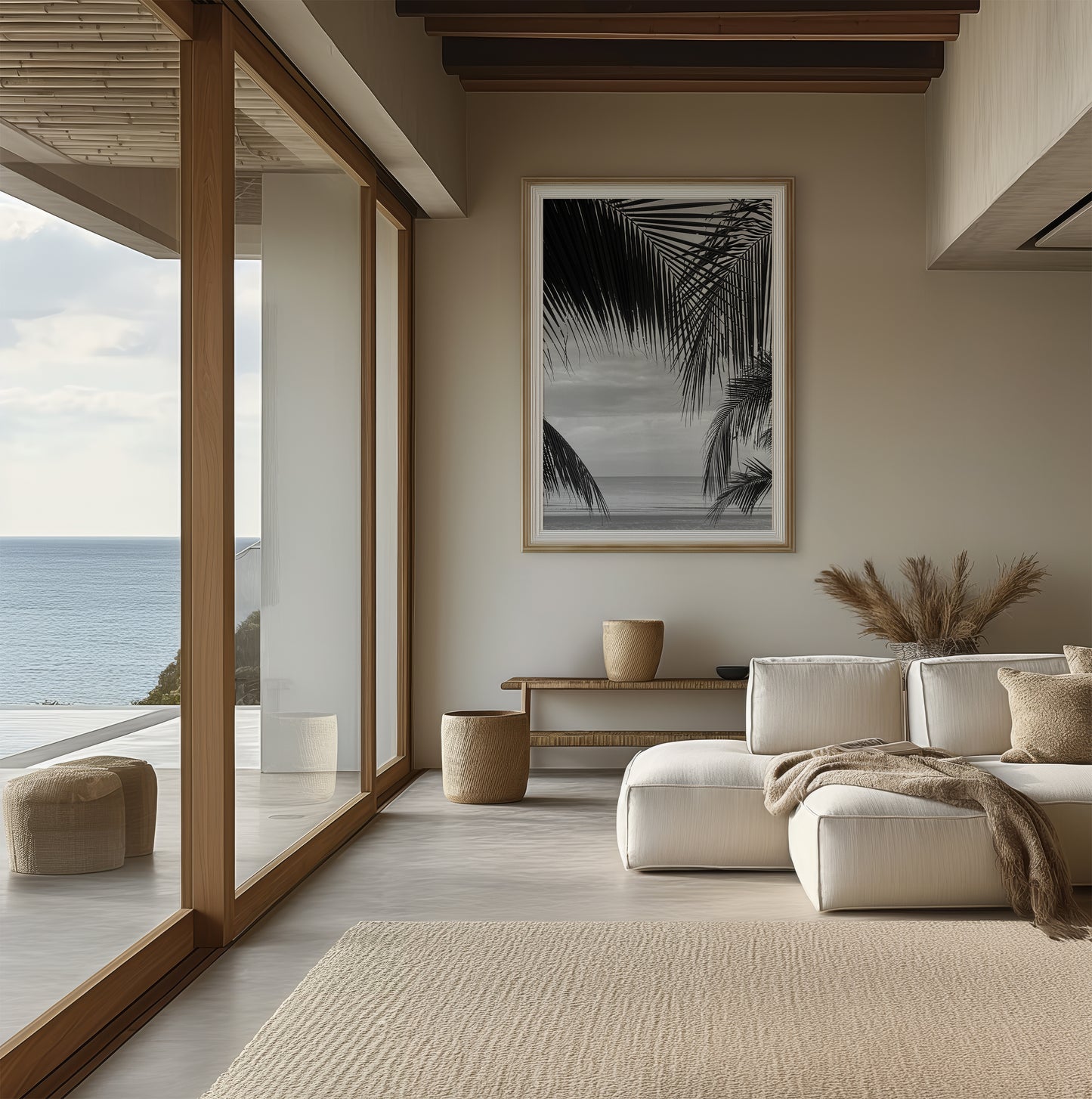 View Between Palm Leaves