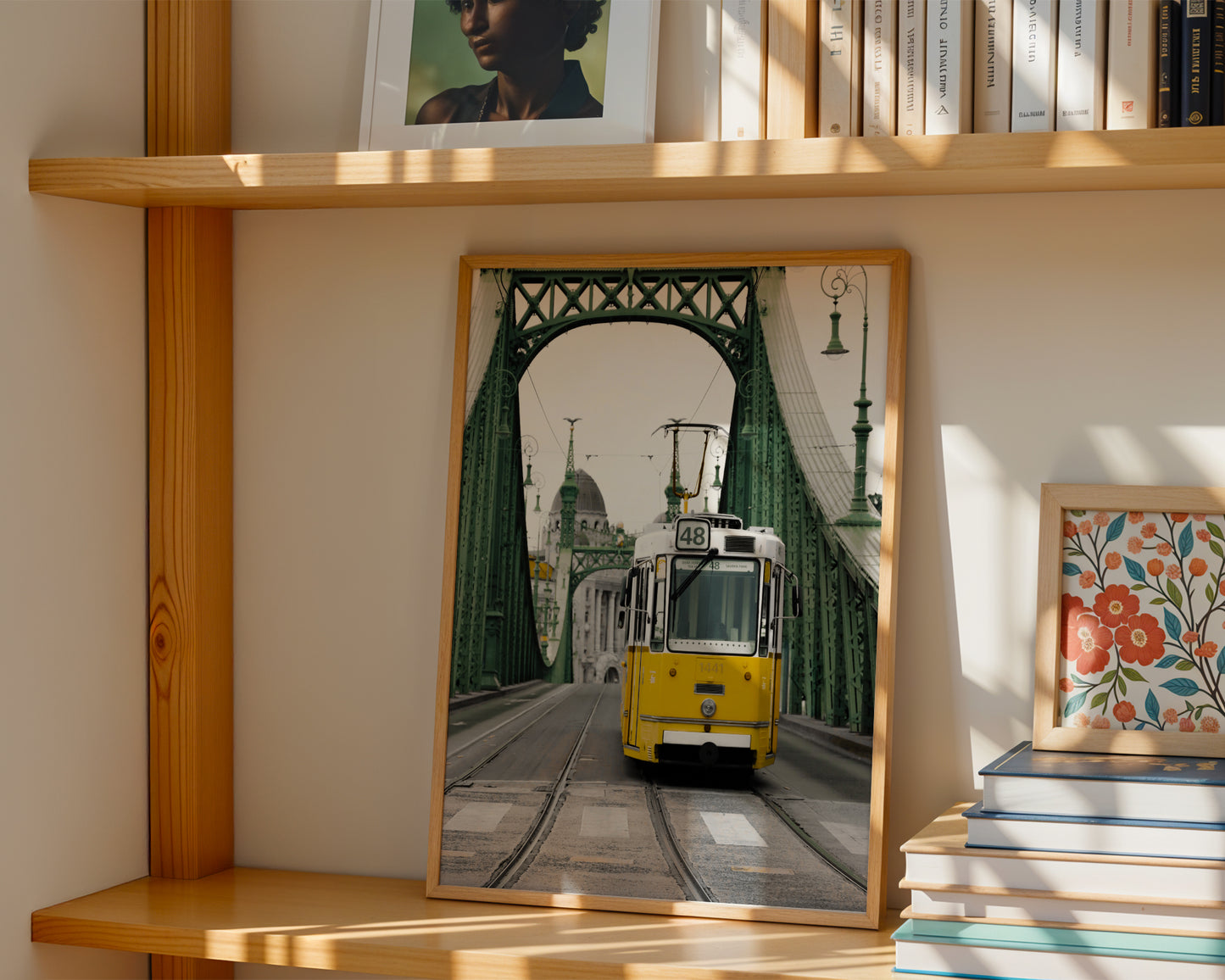Yellow Tram on Liberty Bridge