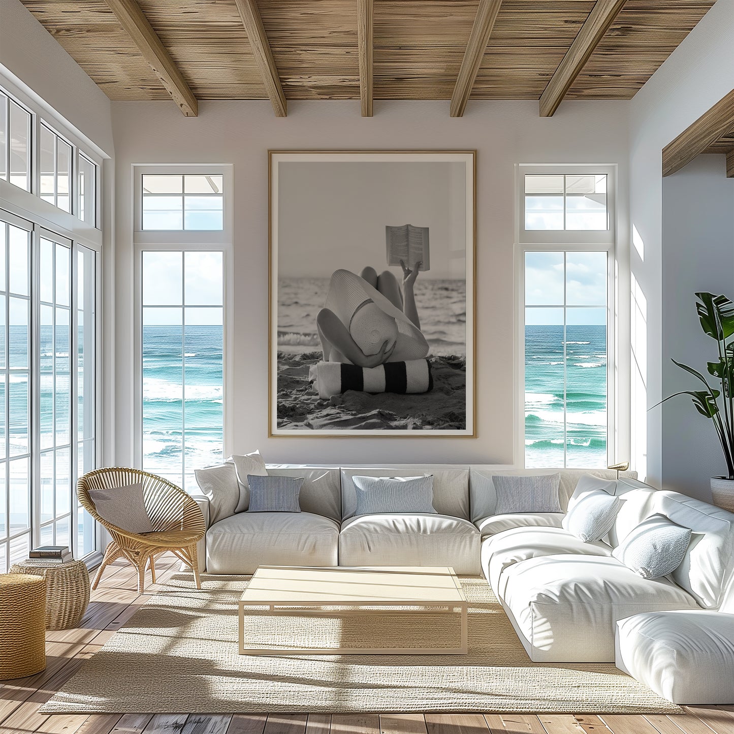 Woman Reading at the Beach