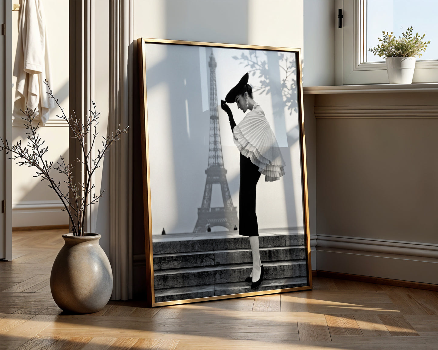 Elegant Woman & Eiffel Tower