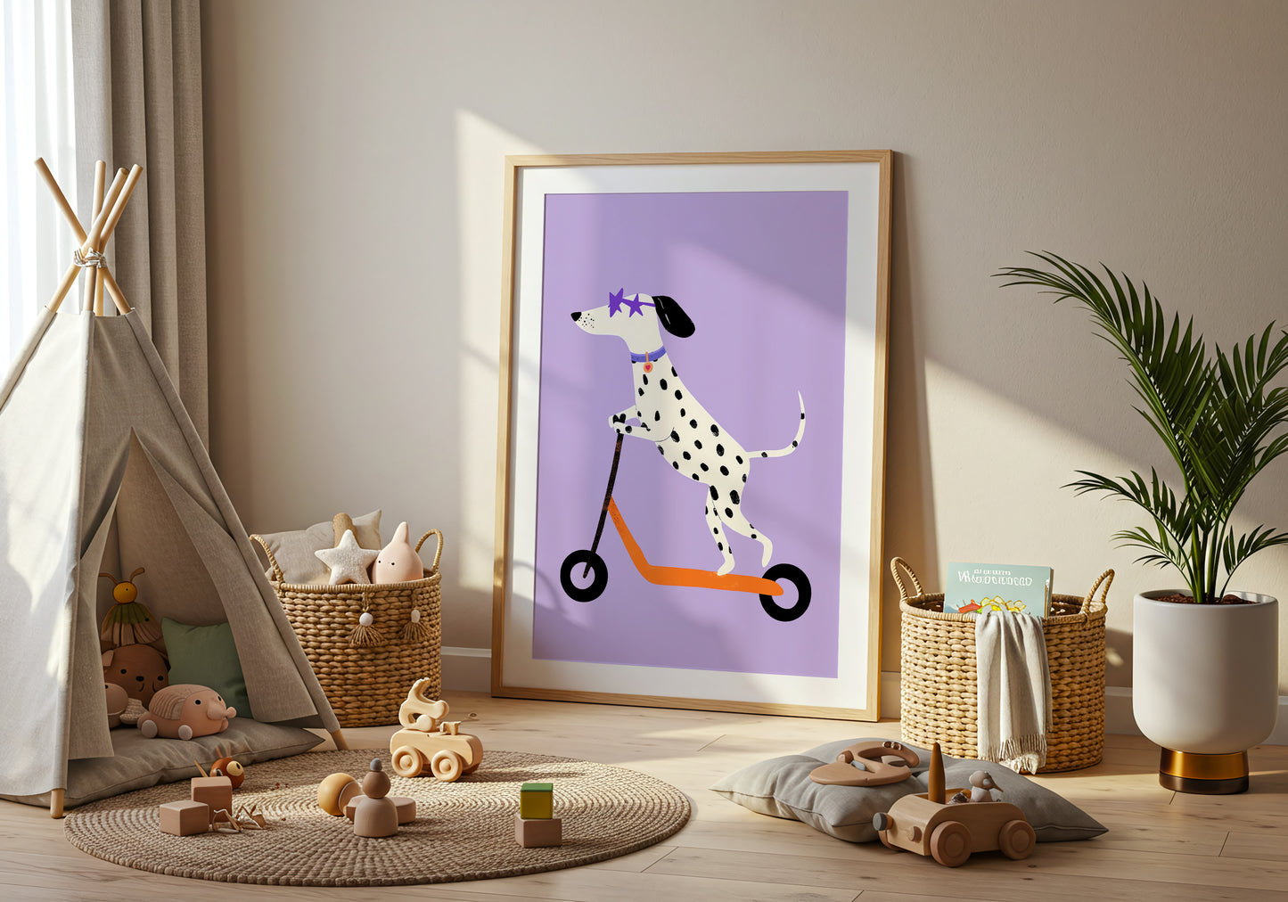 Dalmatian on Scooter