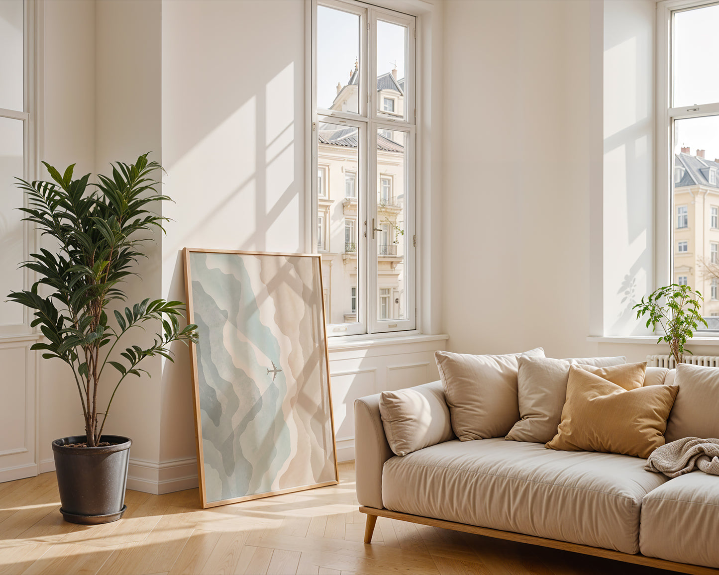 Airplane Over The Ocean