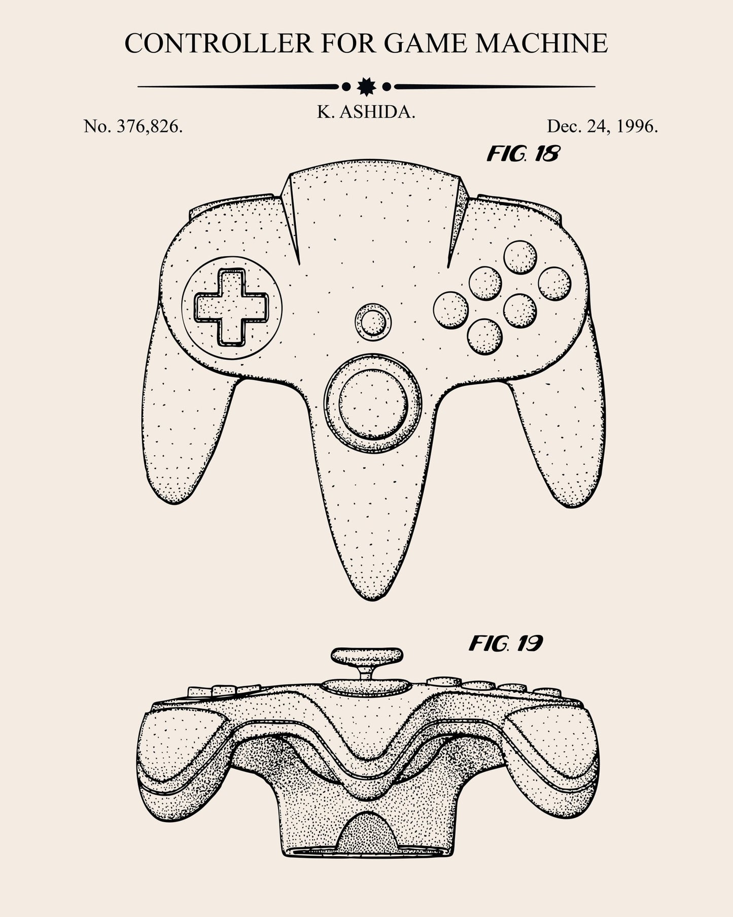 Controller For Game Machine Patent