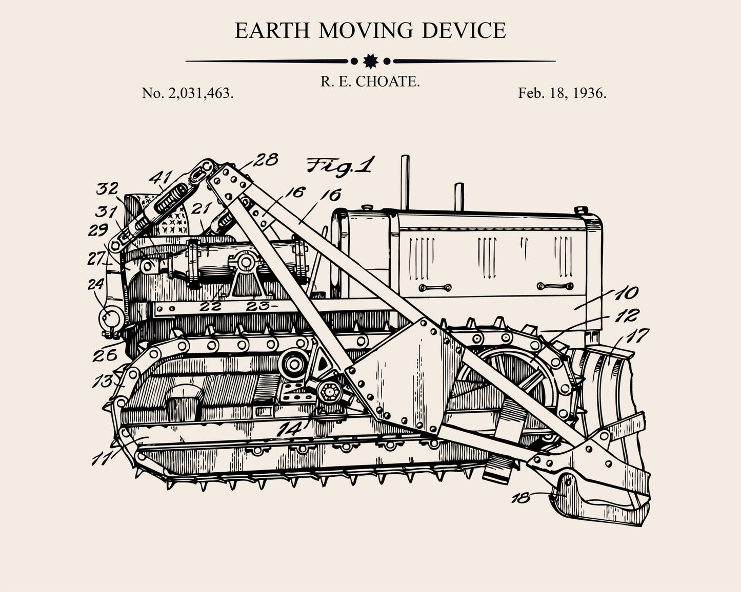 Earth Moving Device Patent