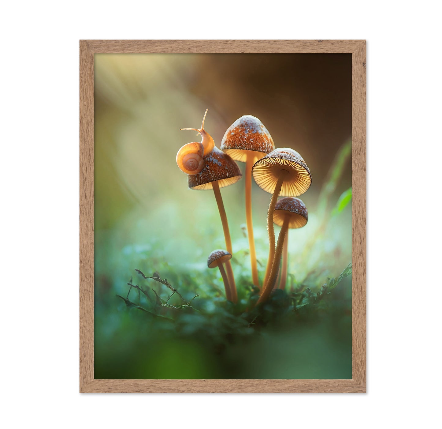 A Lone Snail on a Mushroom
