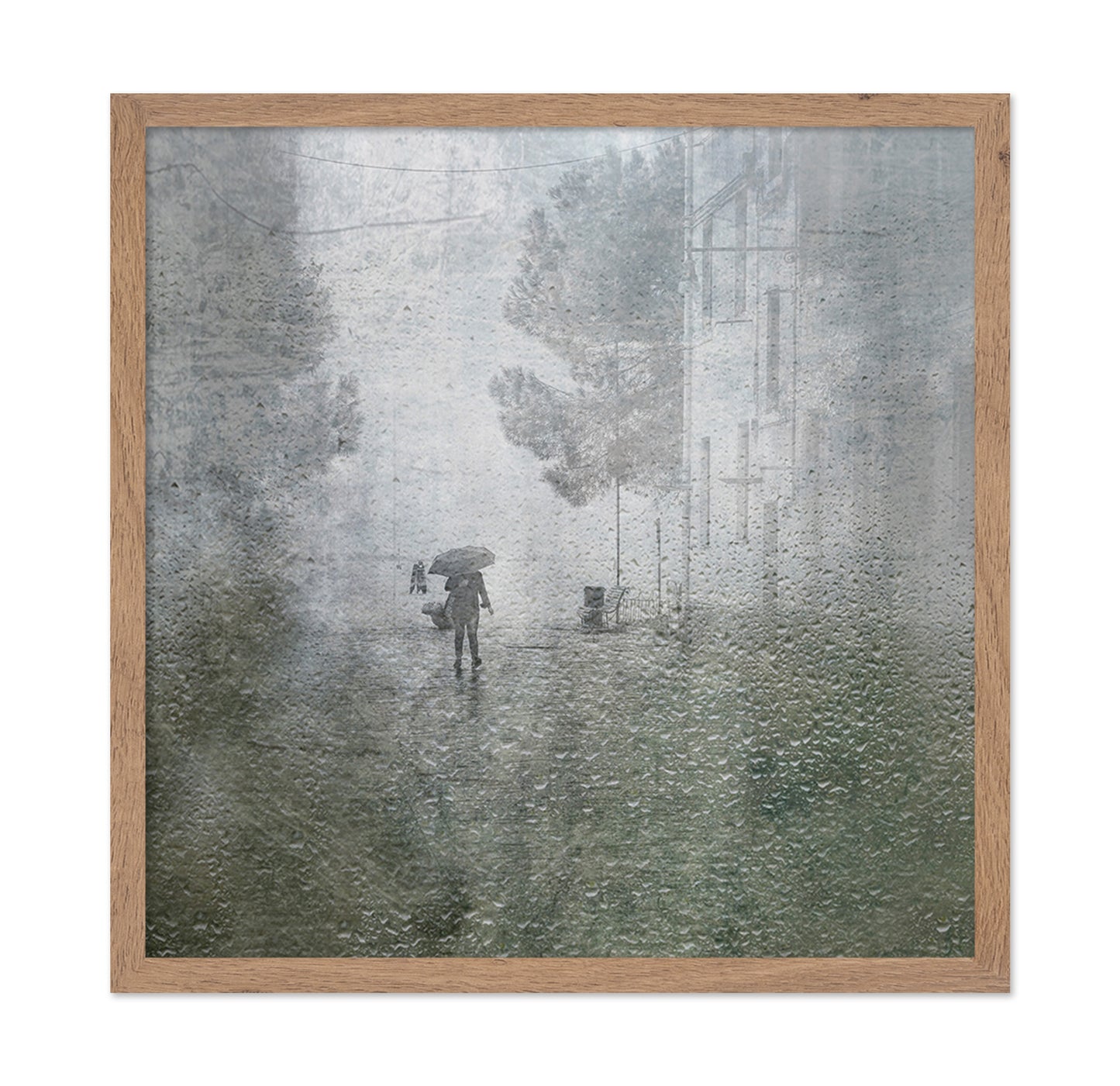 Rainy Street Through a Window