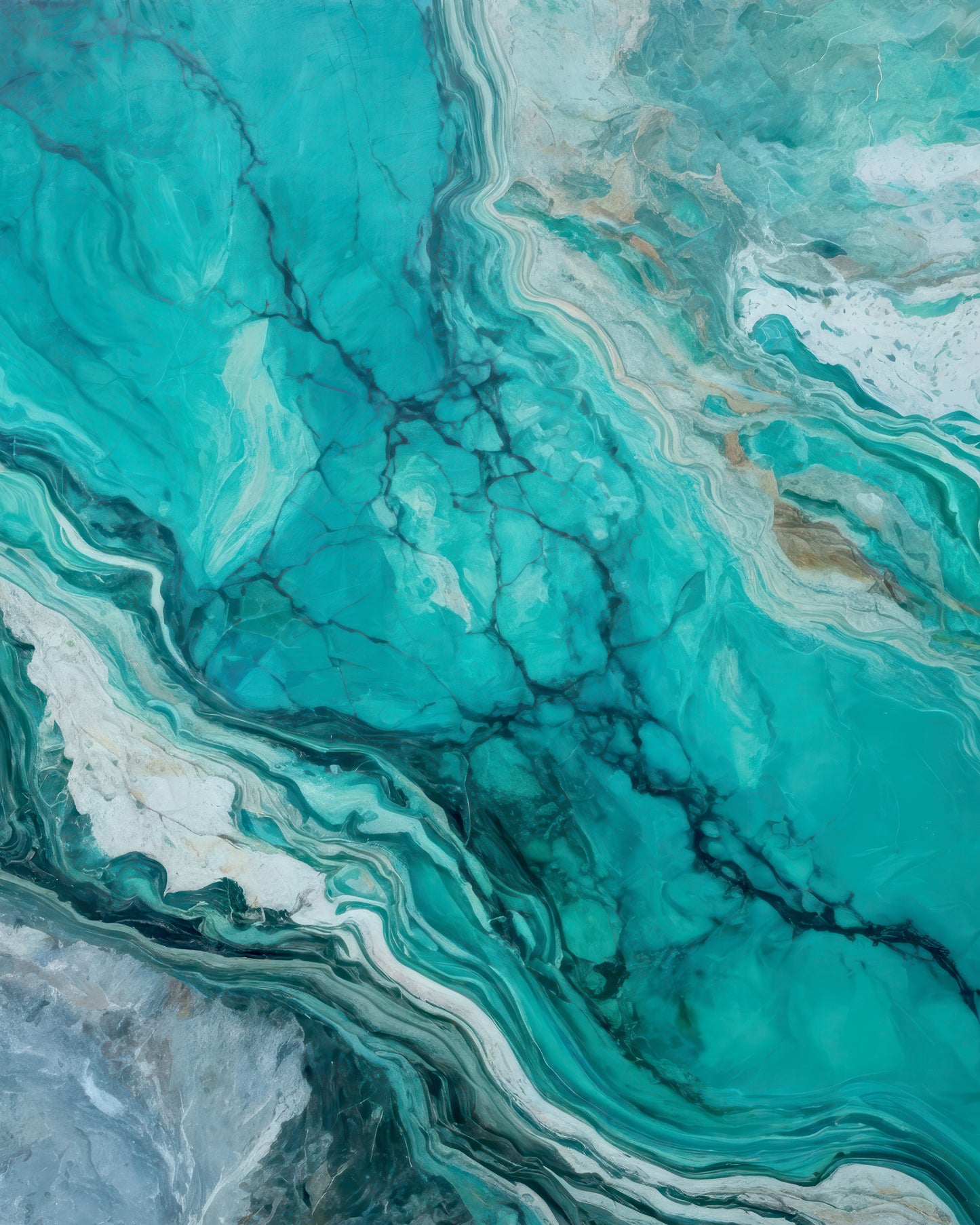 Abstract Patterns With Swirling Turquoise