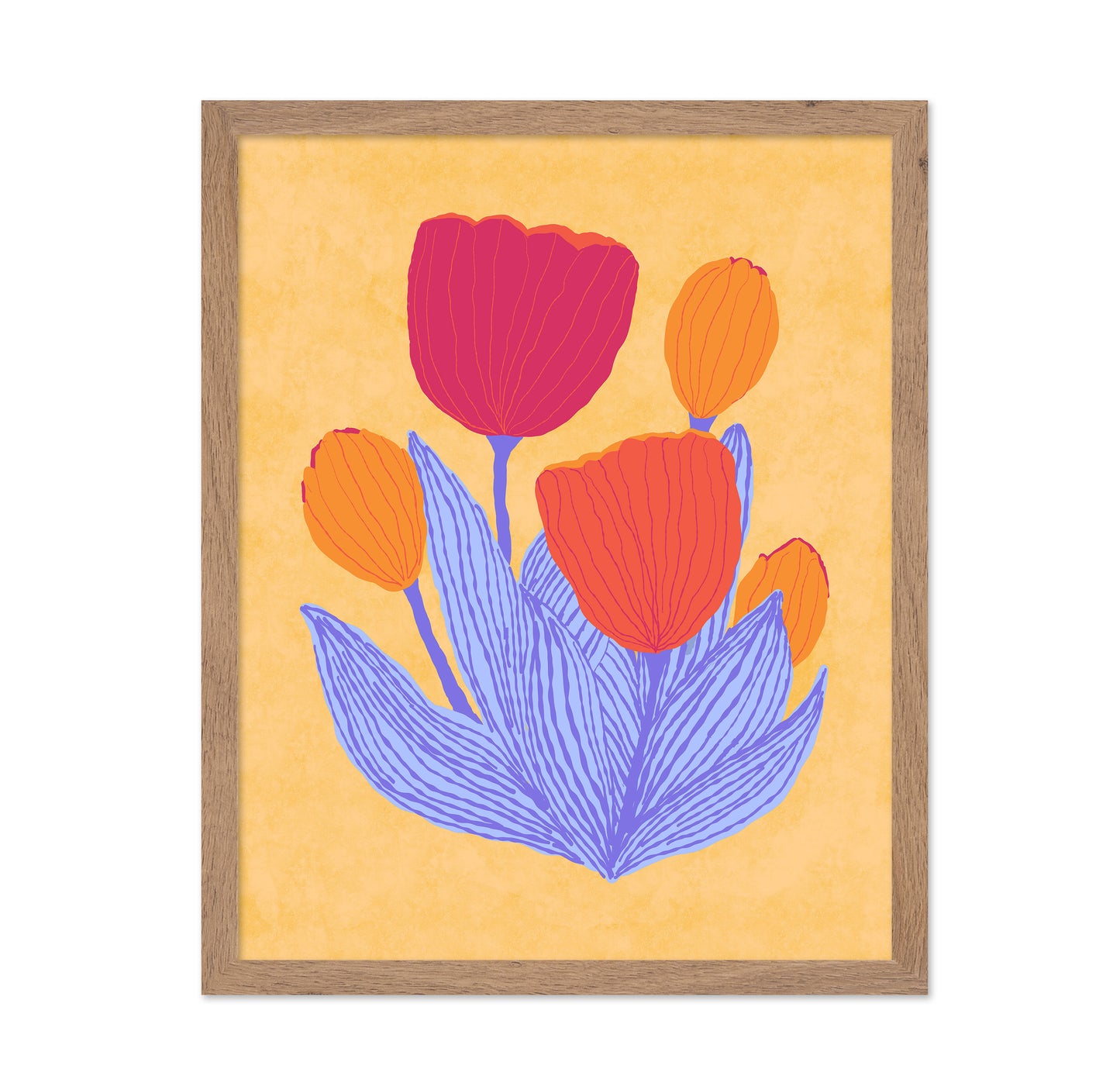 Graphical Red Orange Tulips
