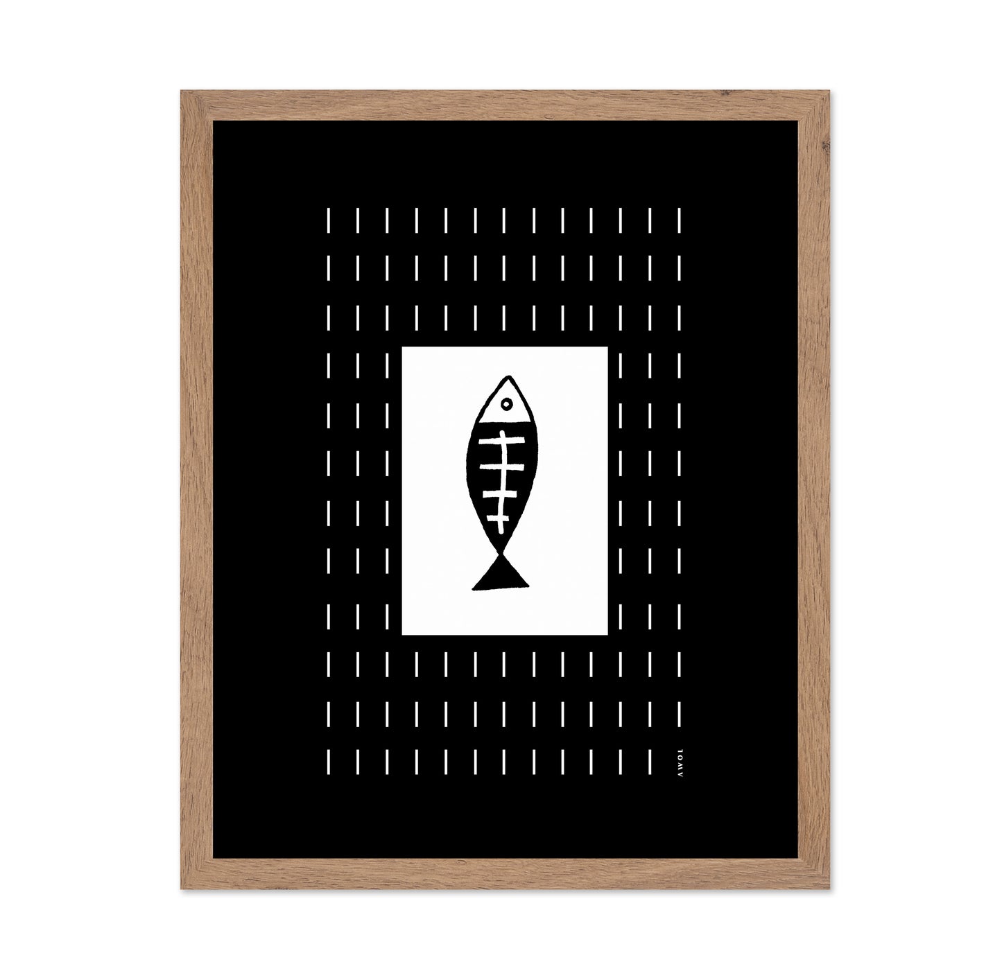 Minimalist Fish Swimming In Abstract Rain