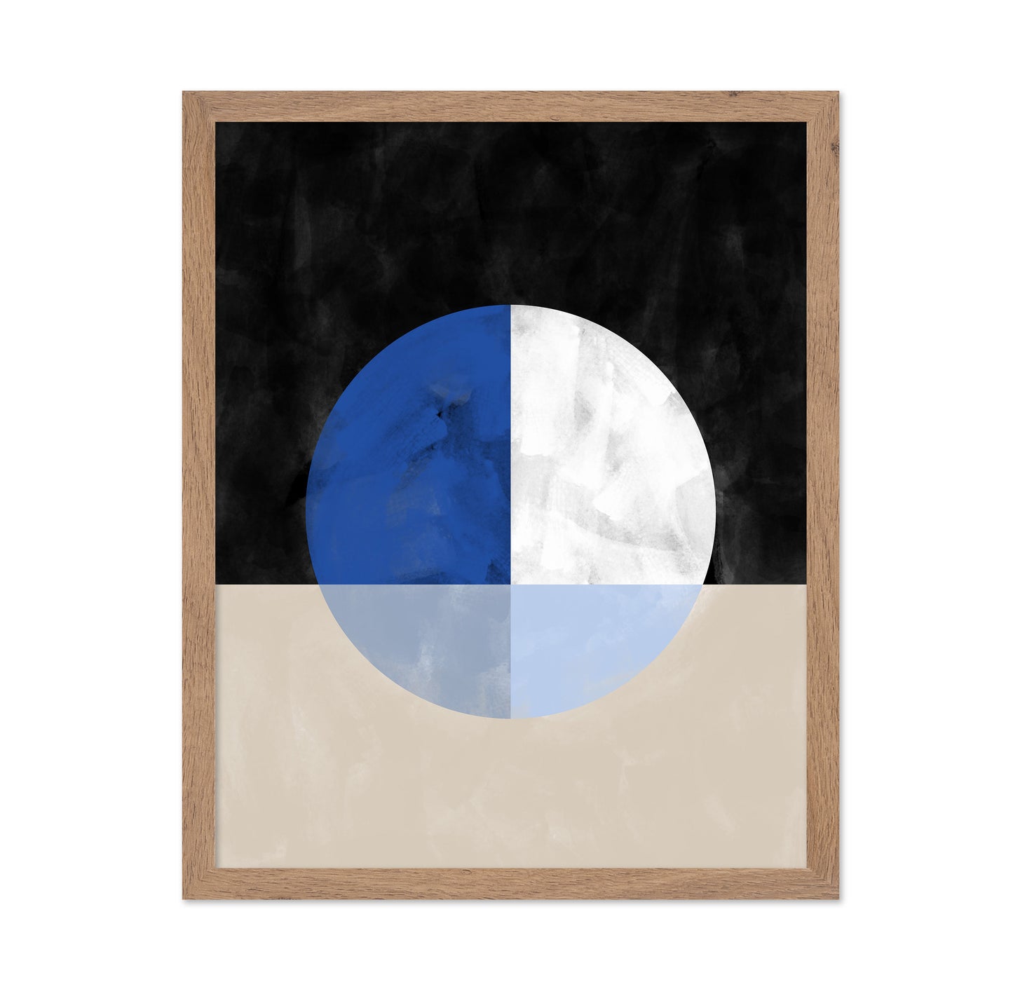 Isected Circle With Blue And White Quadrants