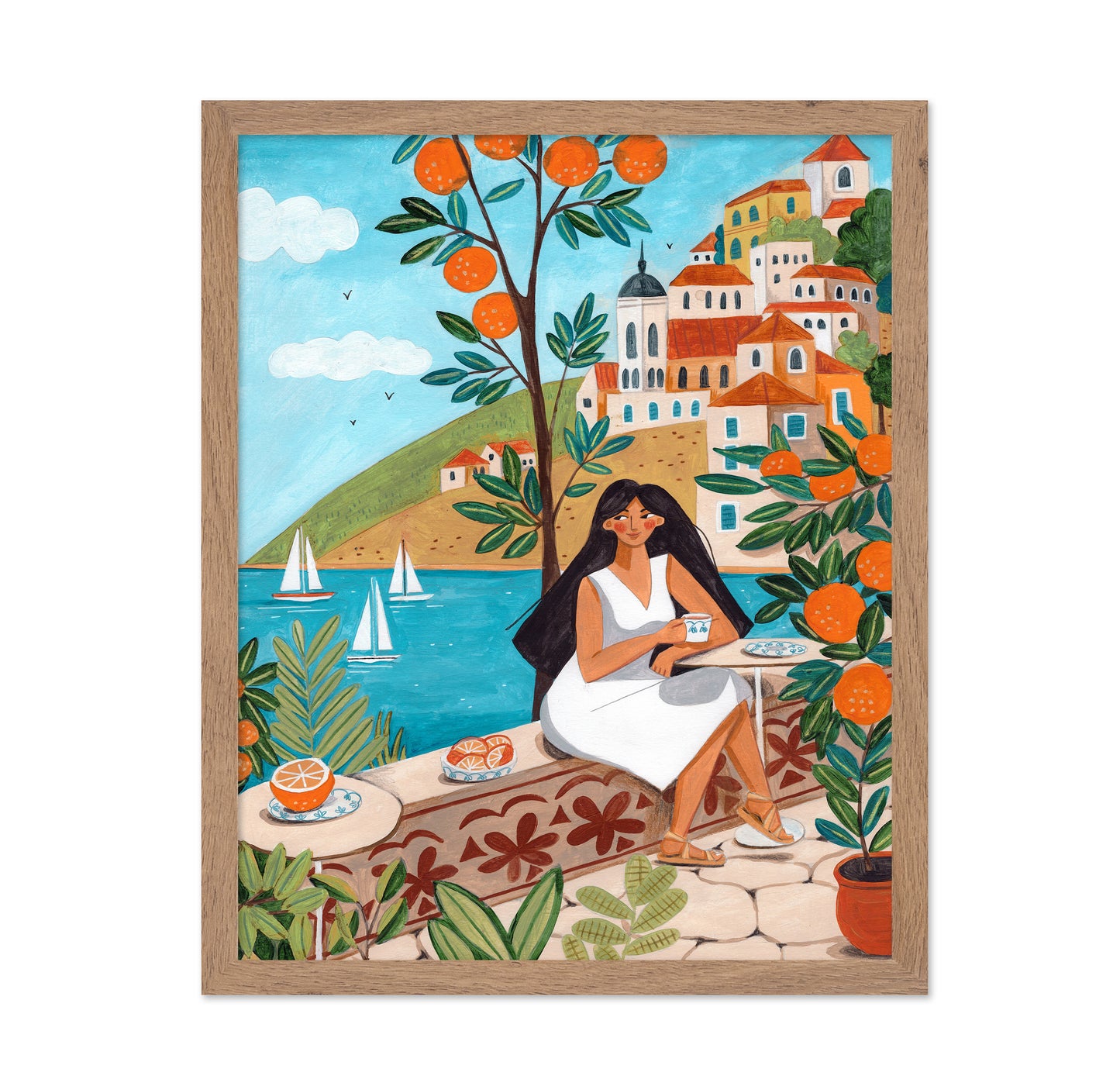 Travel Poster Woman In Mediterranean Coast