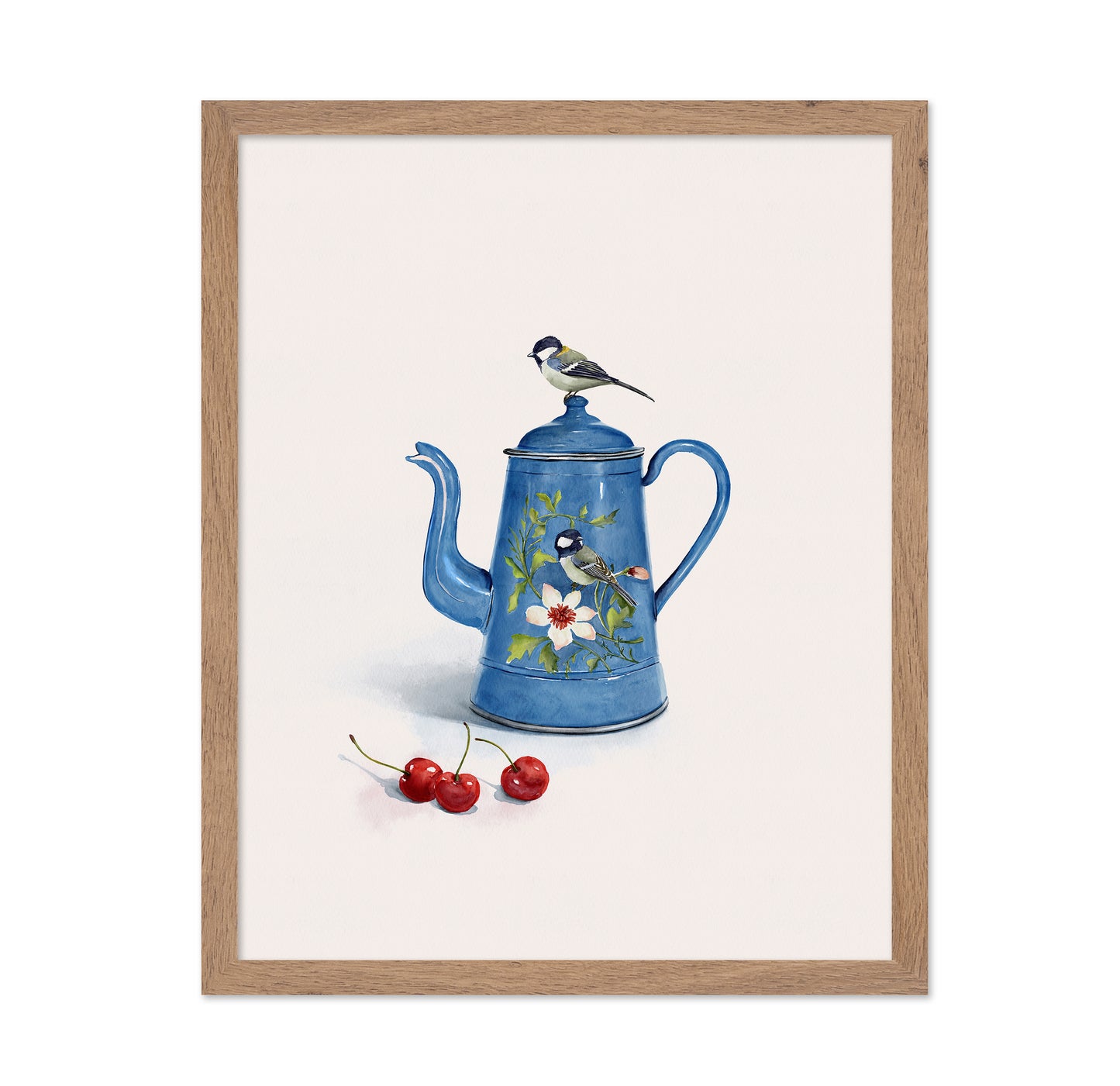 Blue Kettle With Birds