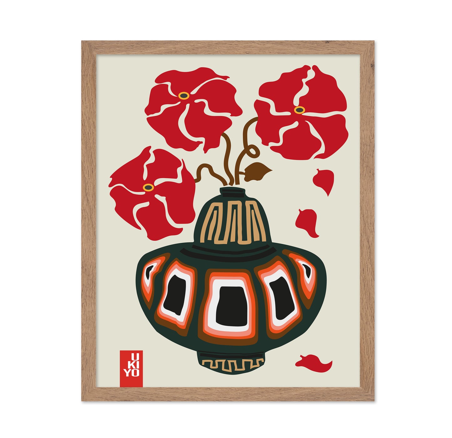 Ukiyo Vase Flower Greige