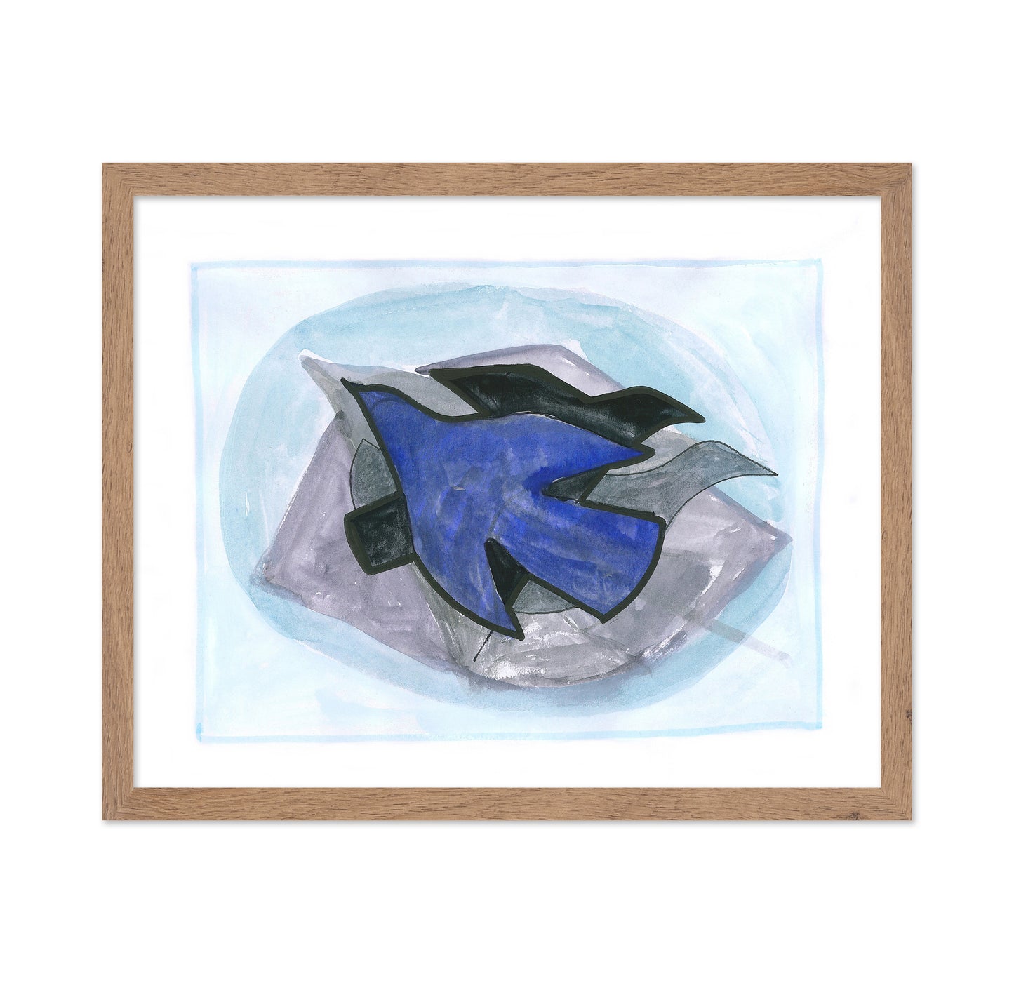 Abstract Blue Bird in Flight