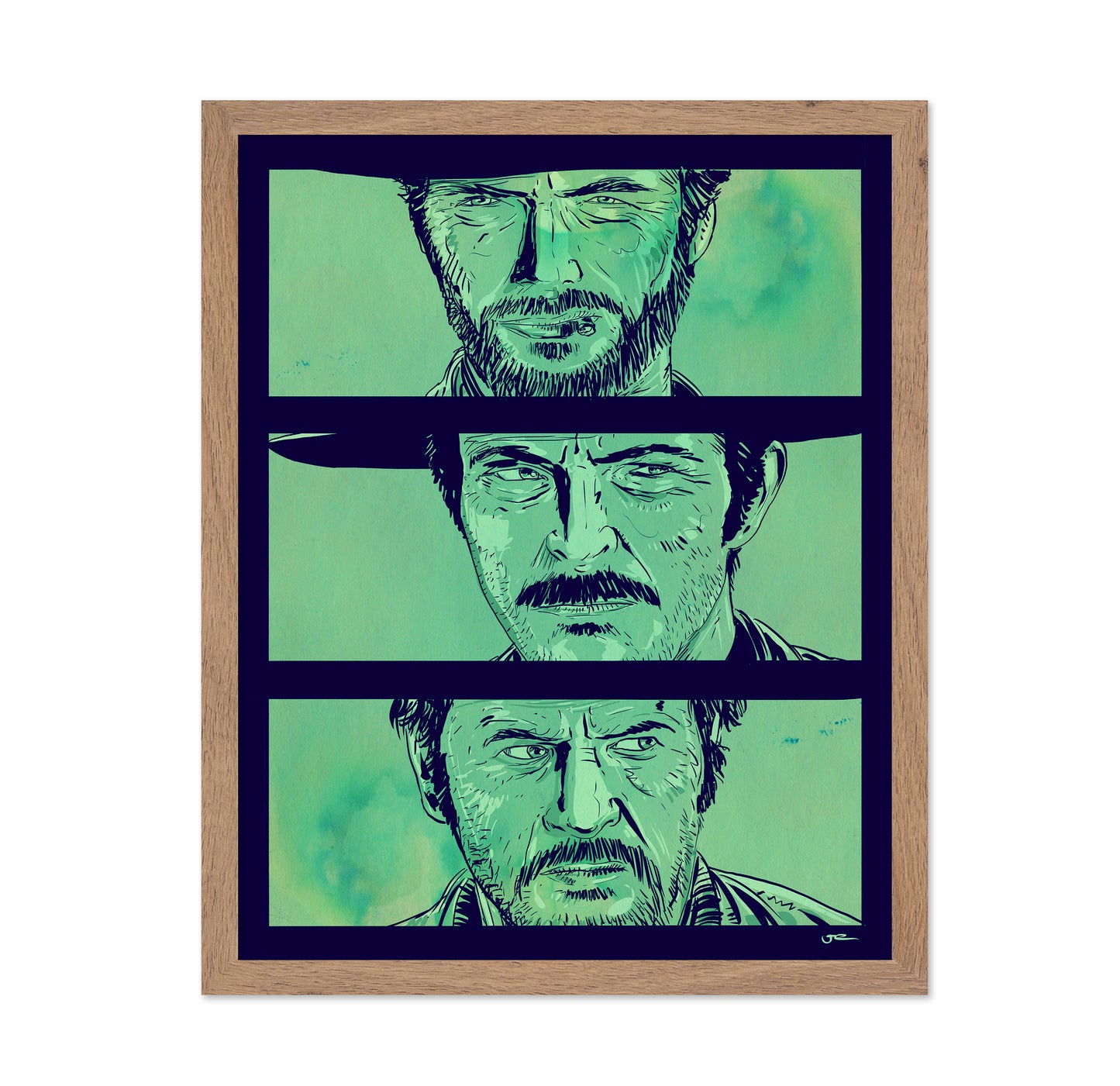 Western Cowboy Portrait Panels