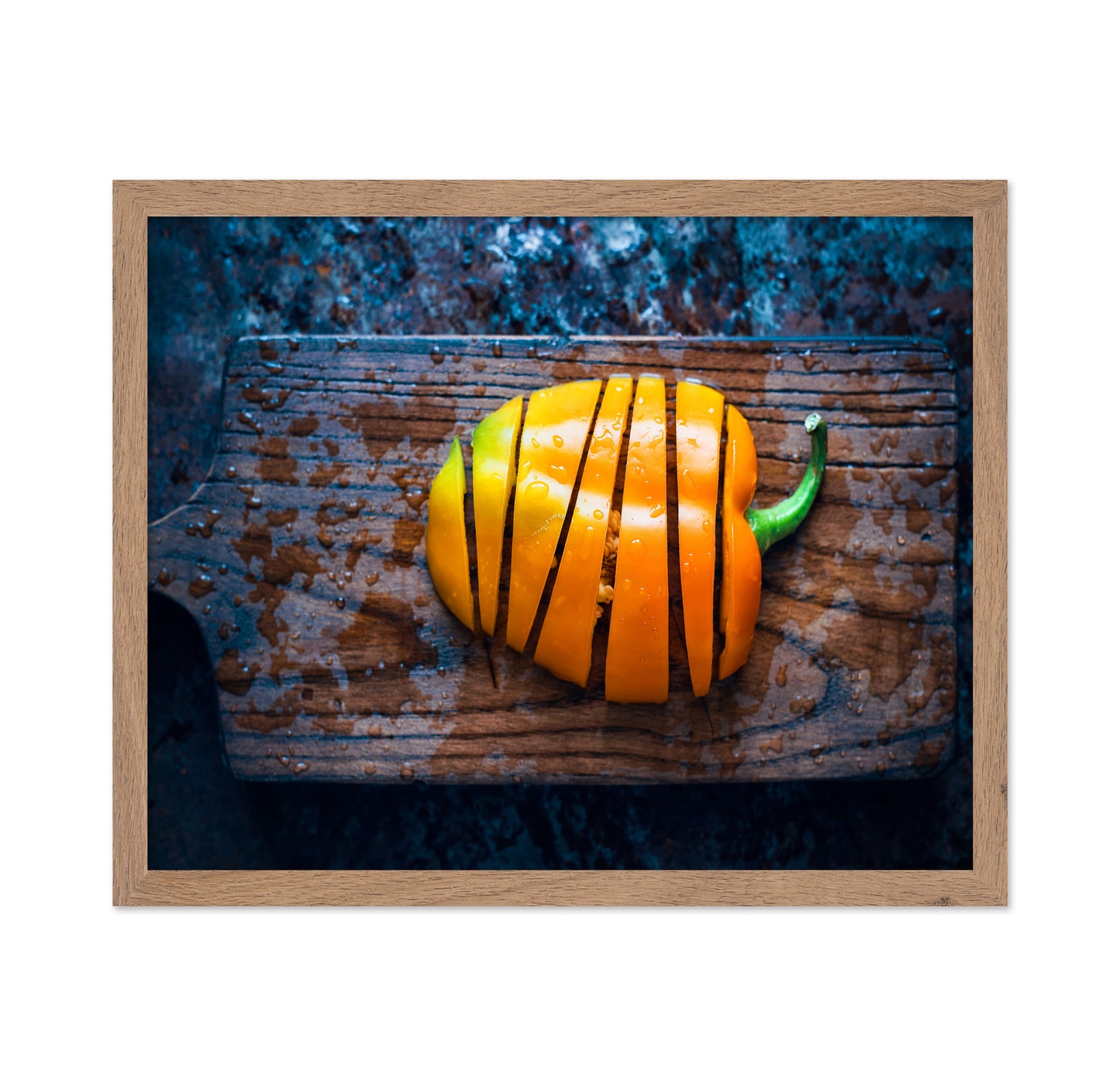 Bell Pepper On A Rustic Wooden Board