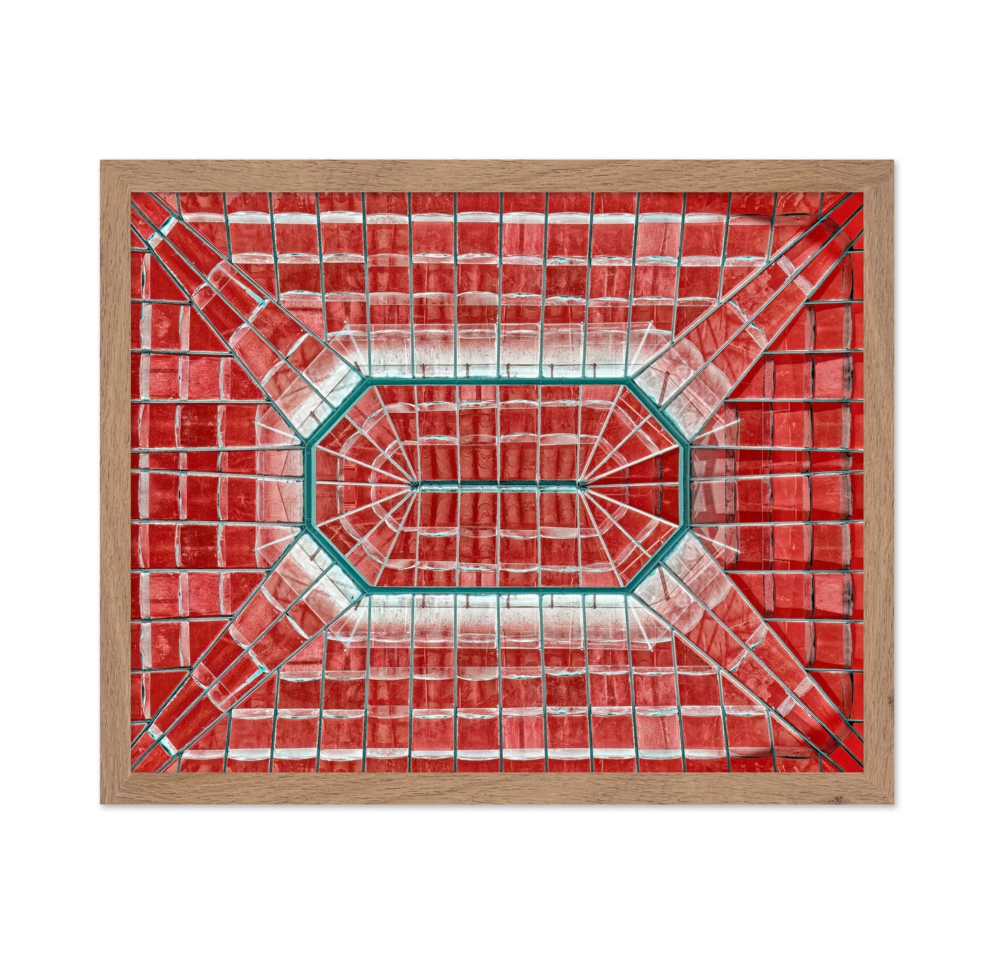 Teal Veins in a Crimson Field