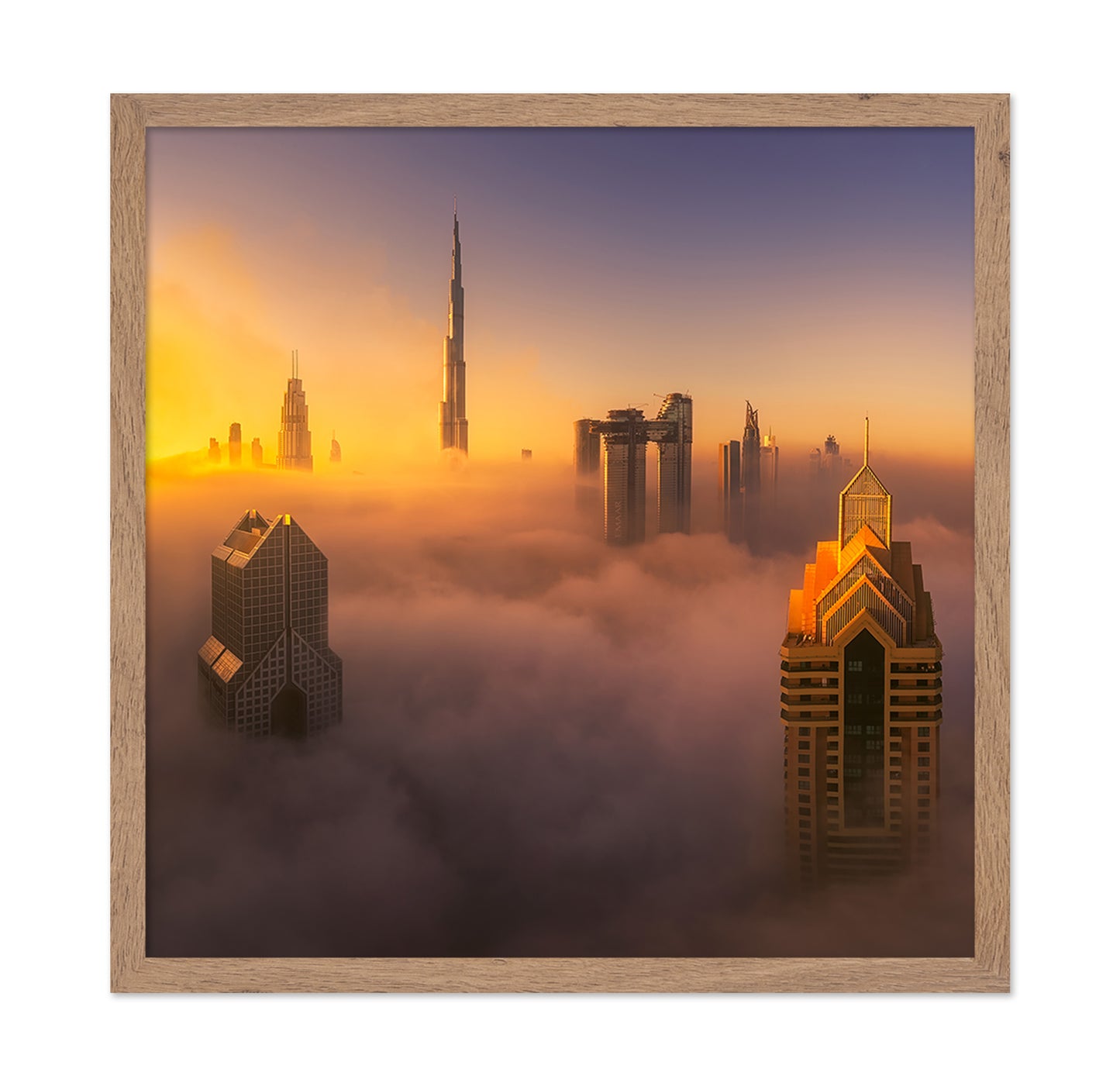 Dubai Foggy Sunrise In The City