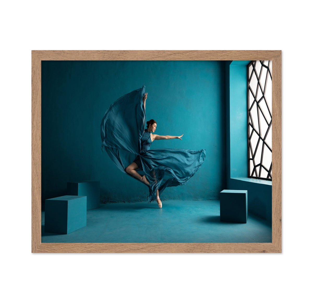 Ballerina on Bluish Background