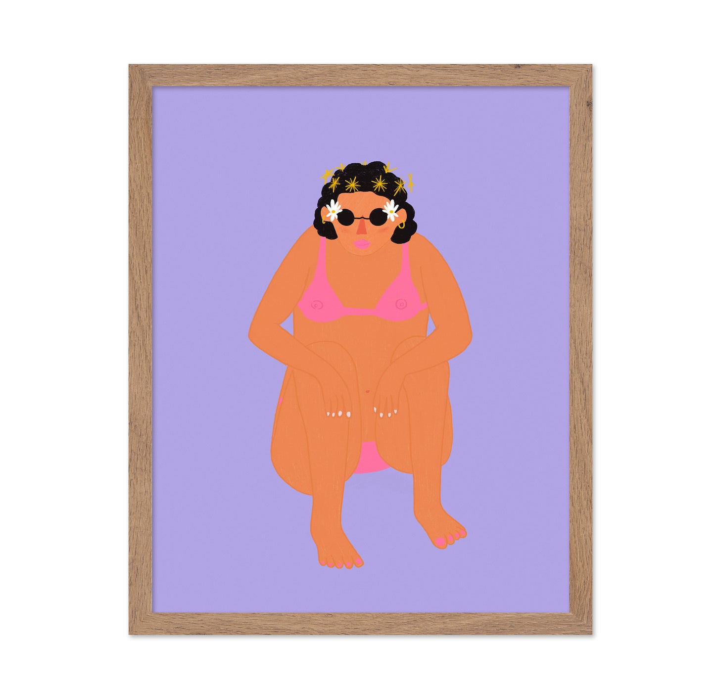 Woman in Bikini Squatting