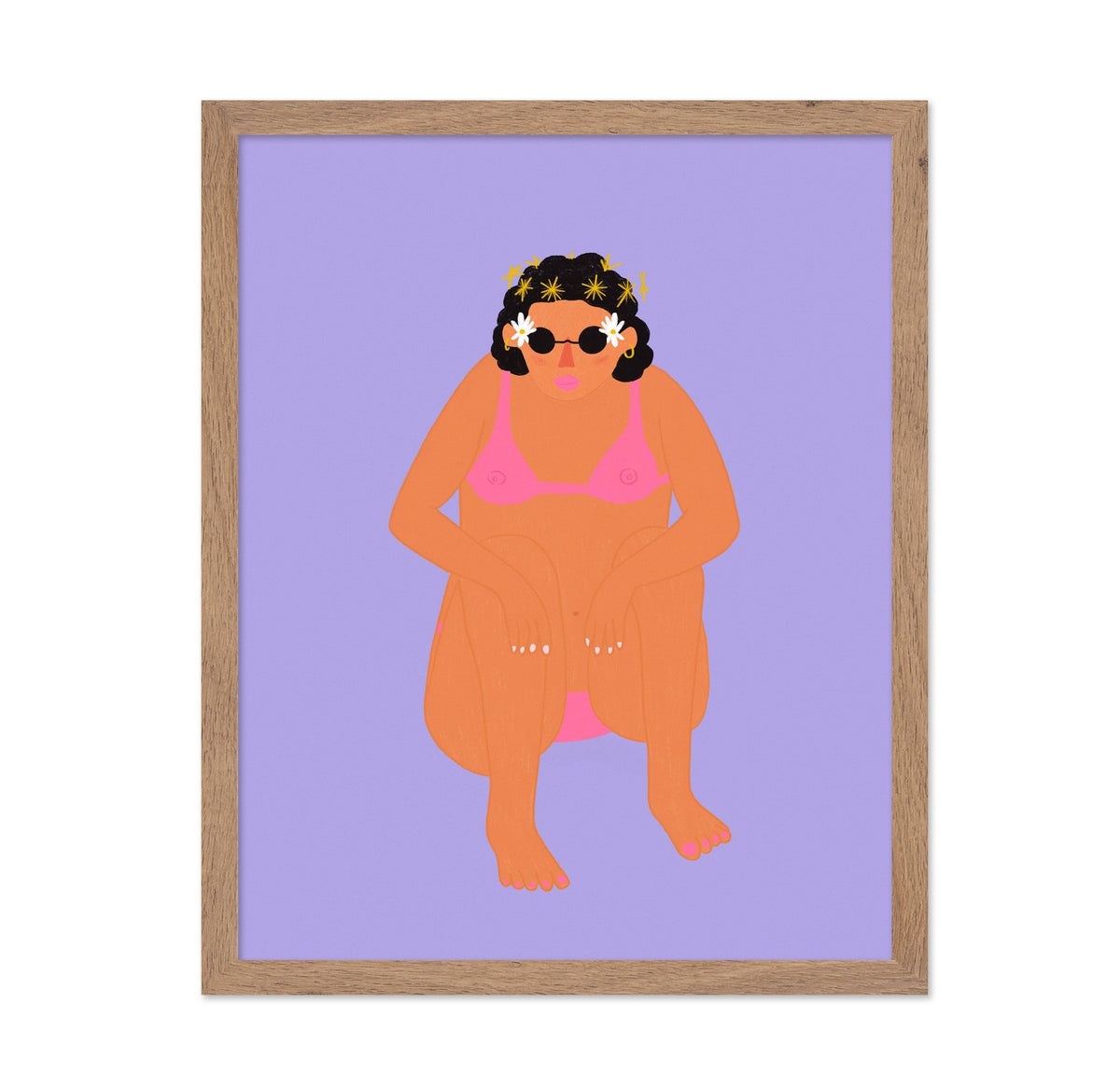 Woman in Bikini Squatting
