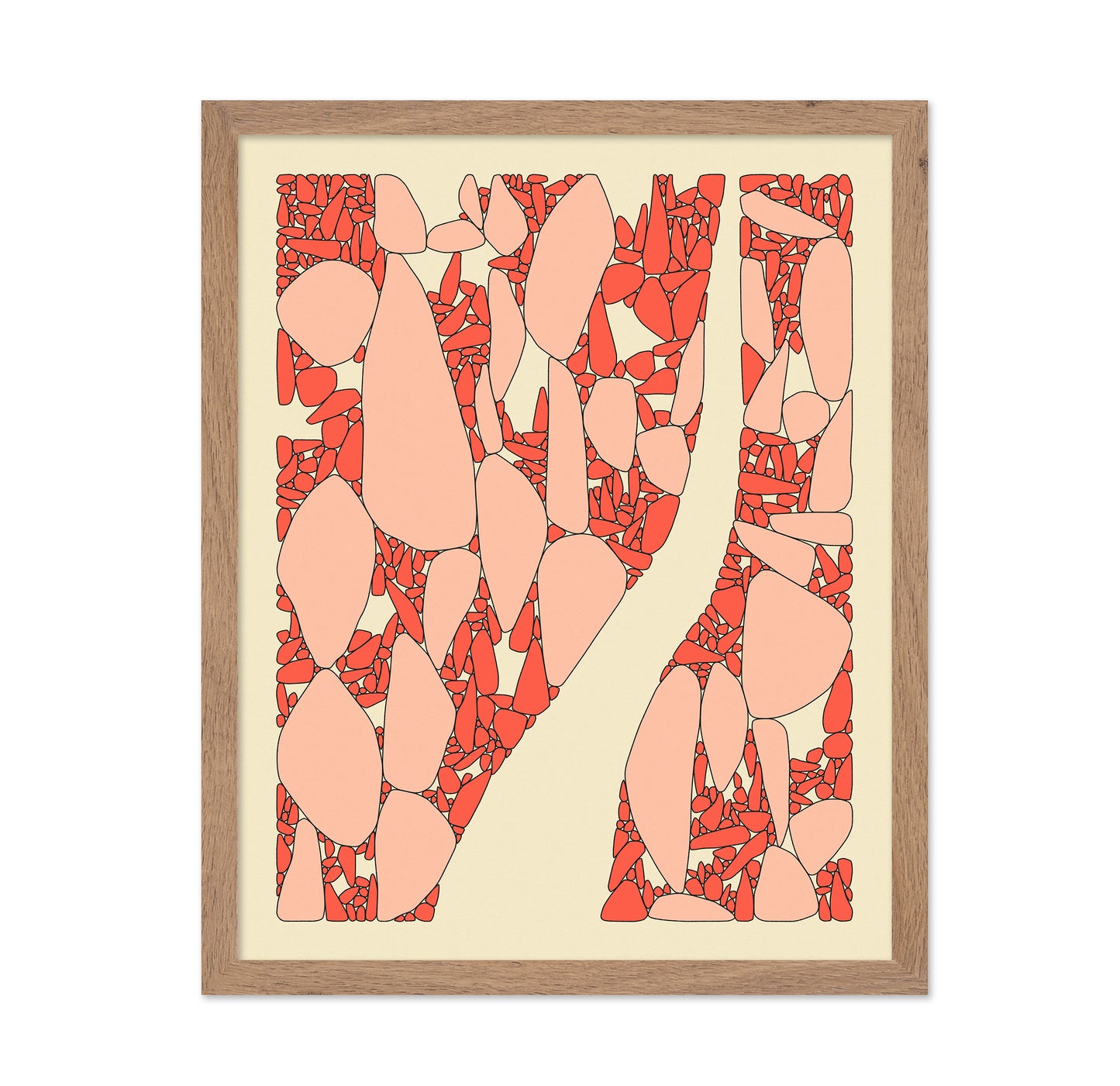 Coral Pebble Abstract